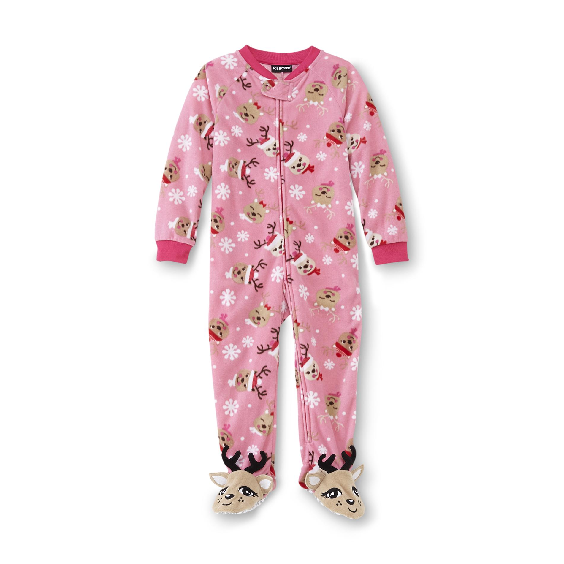 Joe Boxer Infant & Toddler Girl's Footed Blanket Sleeper Pajamas - Reindeer