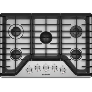 KitchenAid KCGS356ESS 36" Gas Cooktop w/ 5 Burners ...
