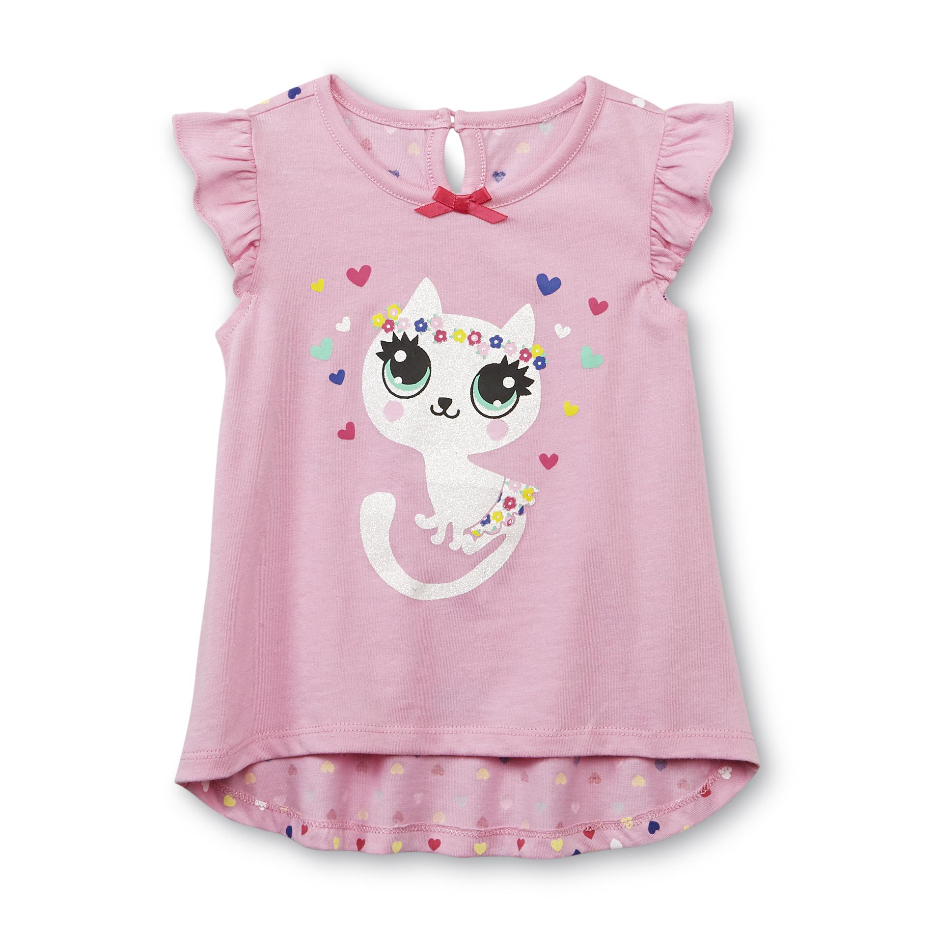 WonderKids Infant & Toddler Girl's High-Low Top - Cat & Hearts