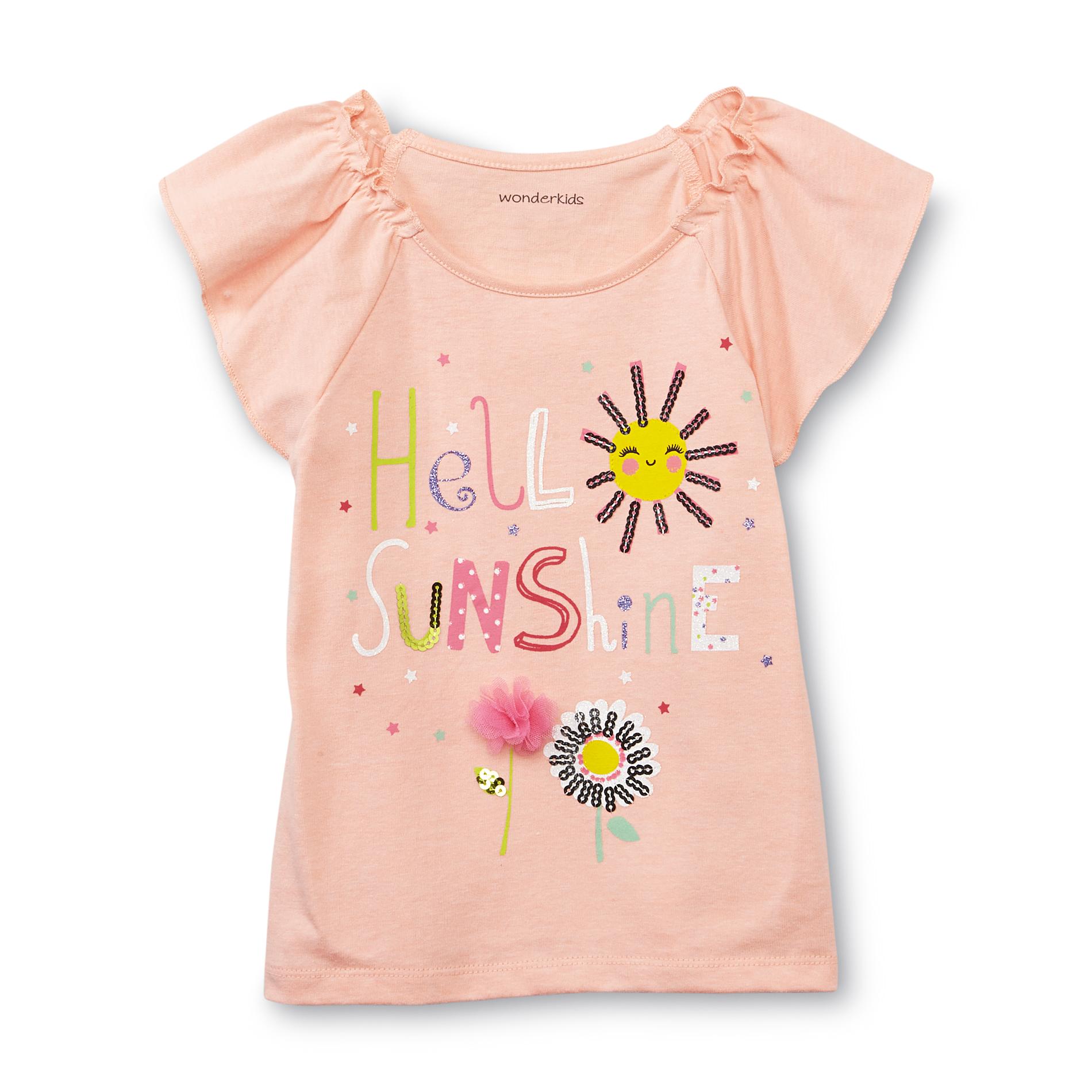 WonderKids Toddler Girl's Embellished Top - Hello Sunshine