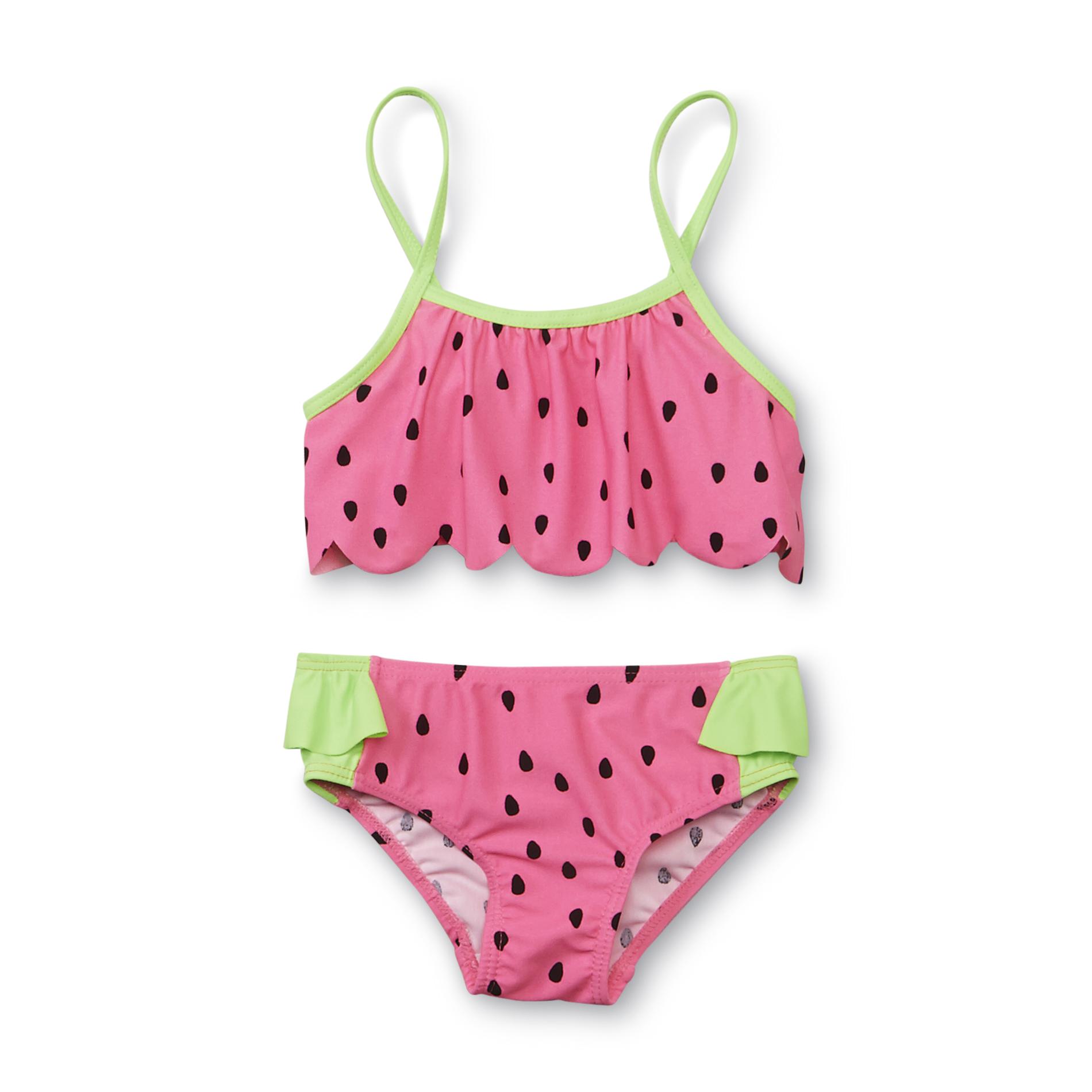WonderKids Infant & Toddler Girl's Bikini Top & Bottoms Swimsuit - Watermelon