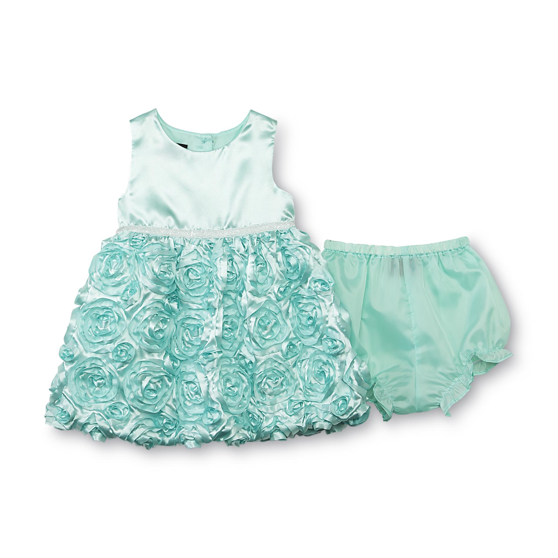 Holiday Editions Newborn Girl's Occasion Dress & Diaper Cover - Floral