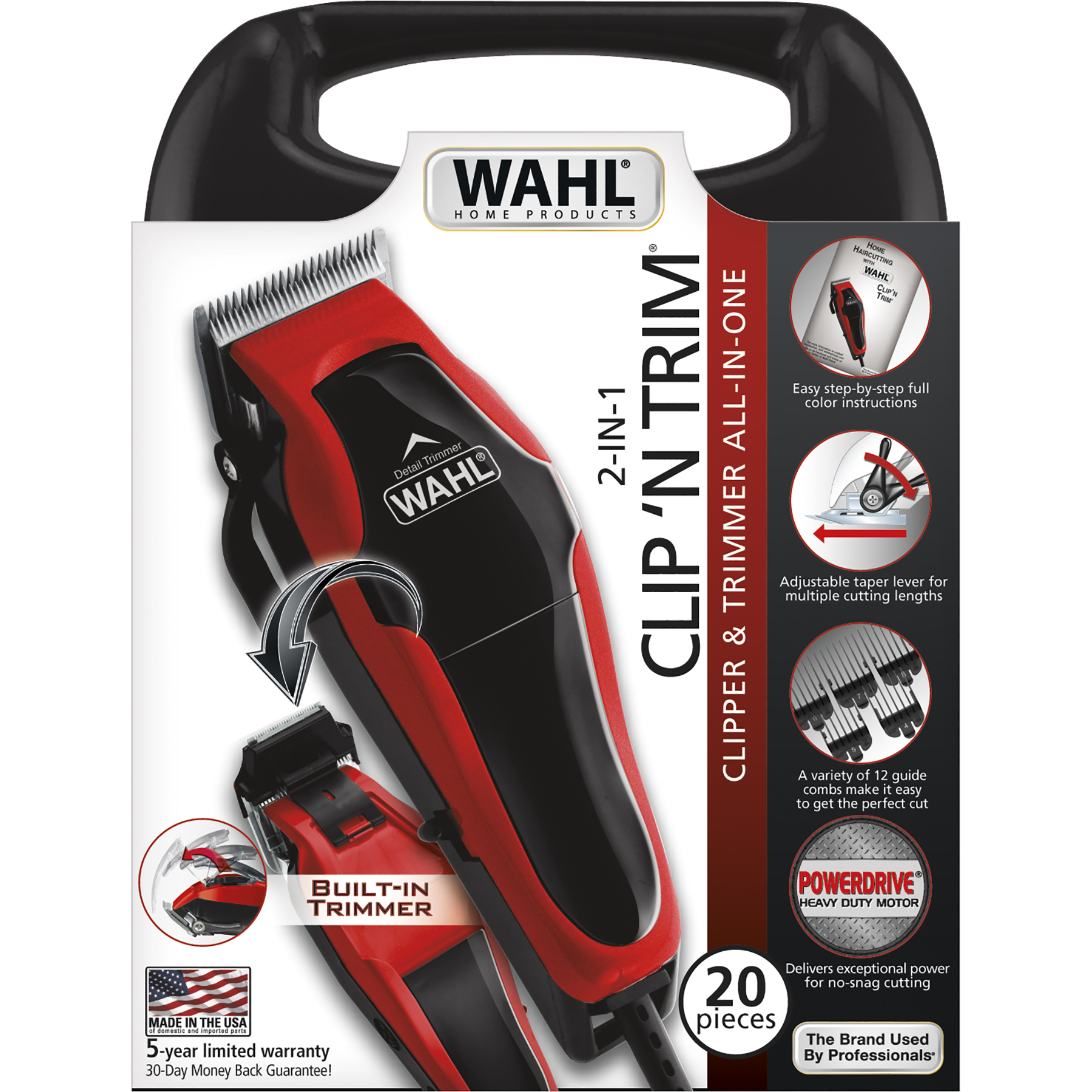 wahl 12 pieces mini pro cord clipper and trimmer 9307