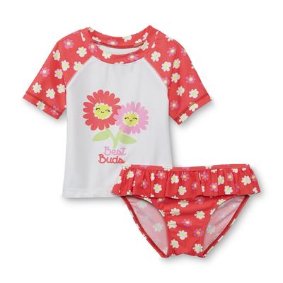 WonderKids Infant & Toddler Girl's Rashguard & Bikini Bottoms - Floral Print