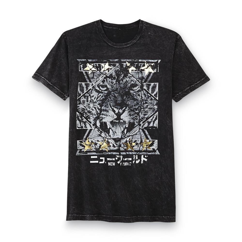 Route 66 Men's Distressed Graphic T-Shirt -Tiger