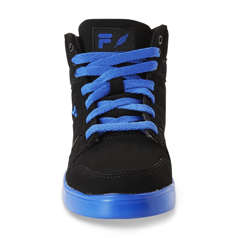 Fila Boy's G300 Black/Blue High Top Basketball Shoe