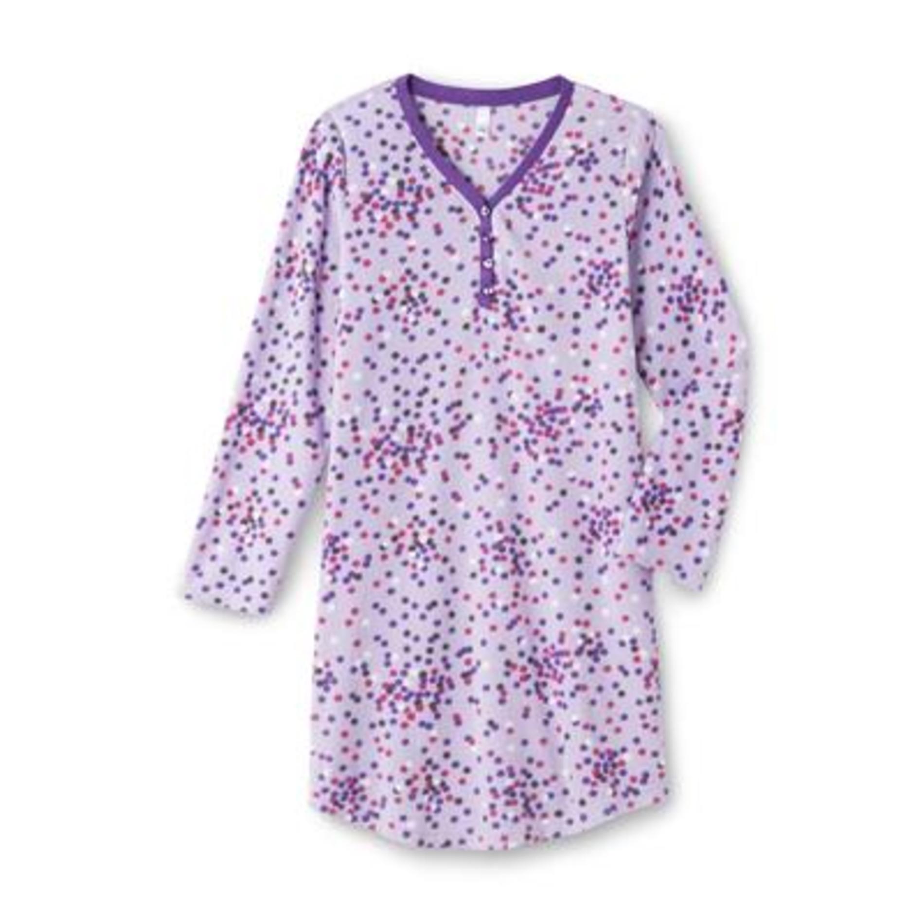 Pink K Women's Plus Fleece Sleep Shirt - Dots