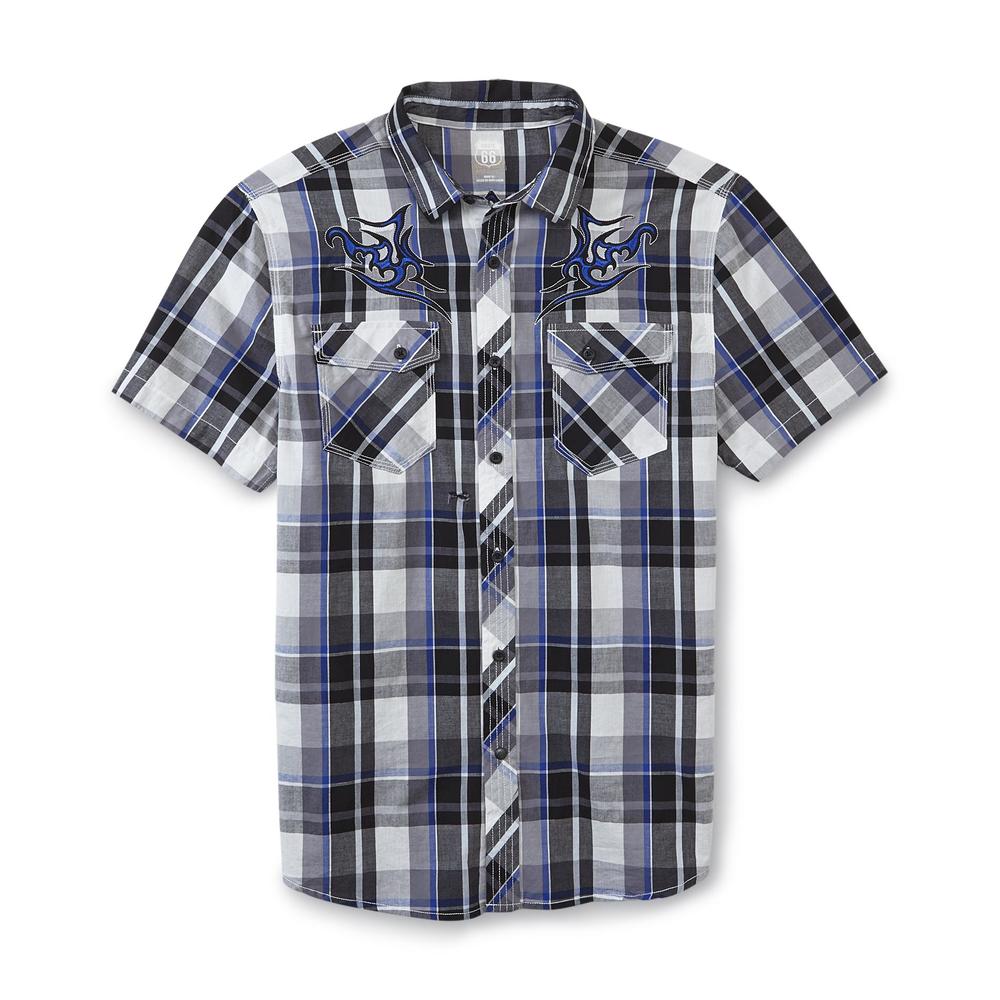 Route 66 Men's Button-Down Shirt - Modern Plaid