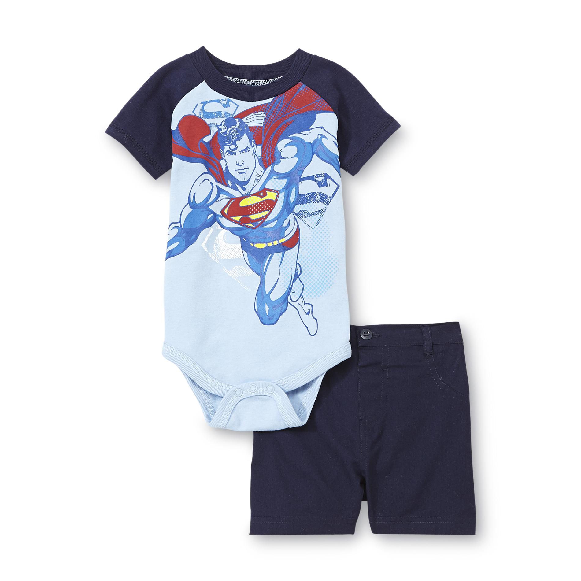 DC Comics Superman Newborn Boy's Bodysuit & Shorts