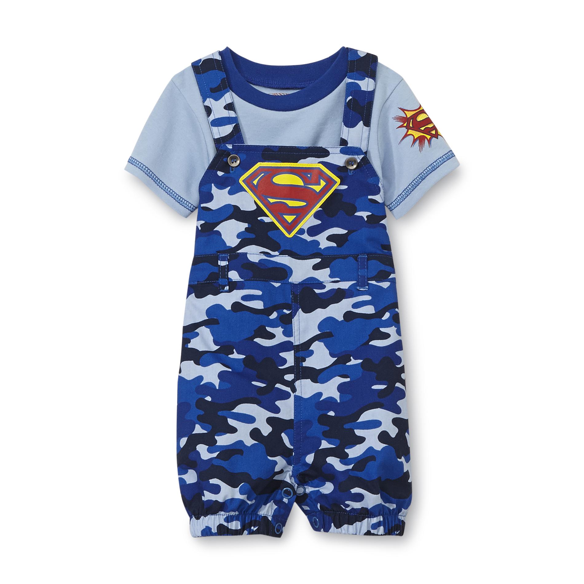 DC Comics Superman Newborn Boy's Overalls & Bodysuit