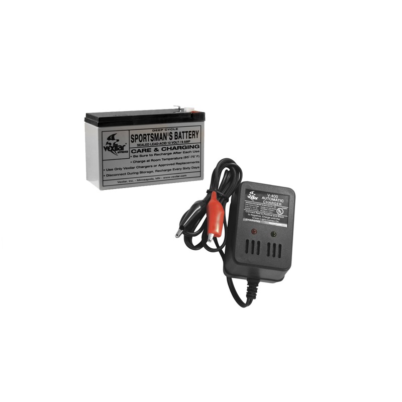 Vexilar 9 Amp Battery W/Charger  V-120