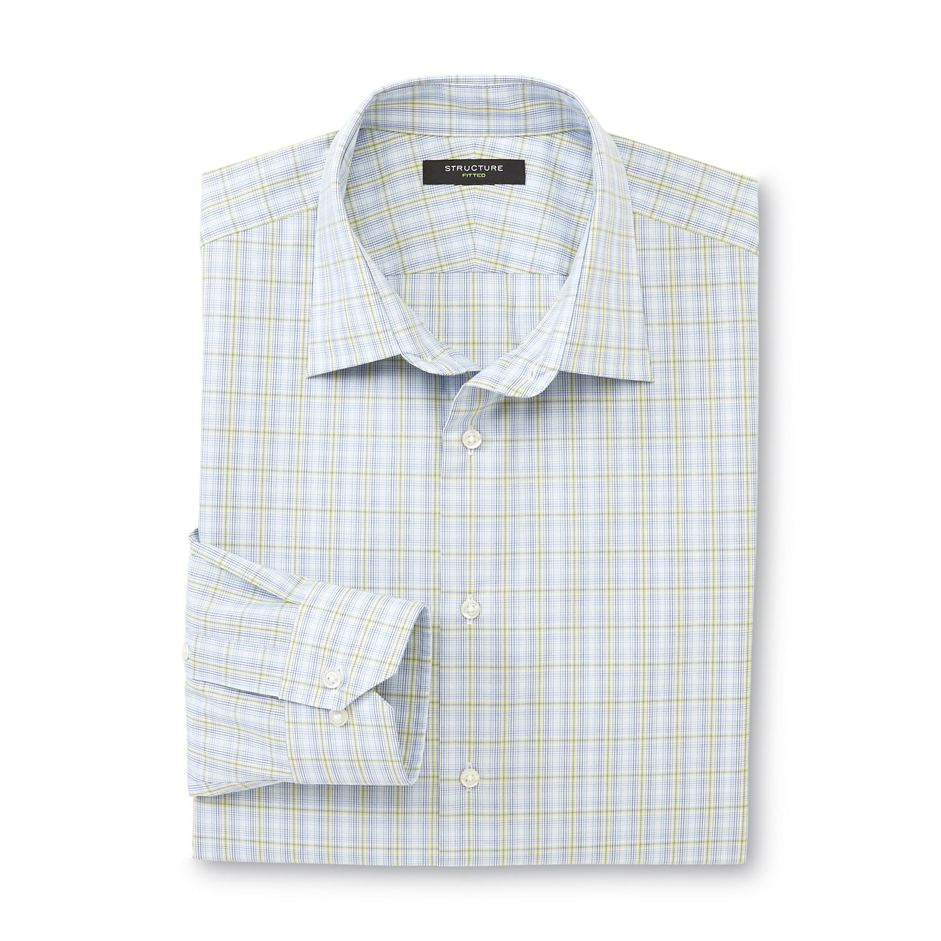 Structure Men's Fitted Dress Shirt - Plaid