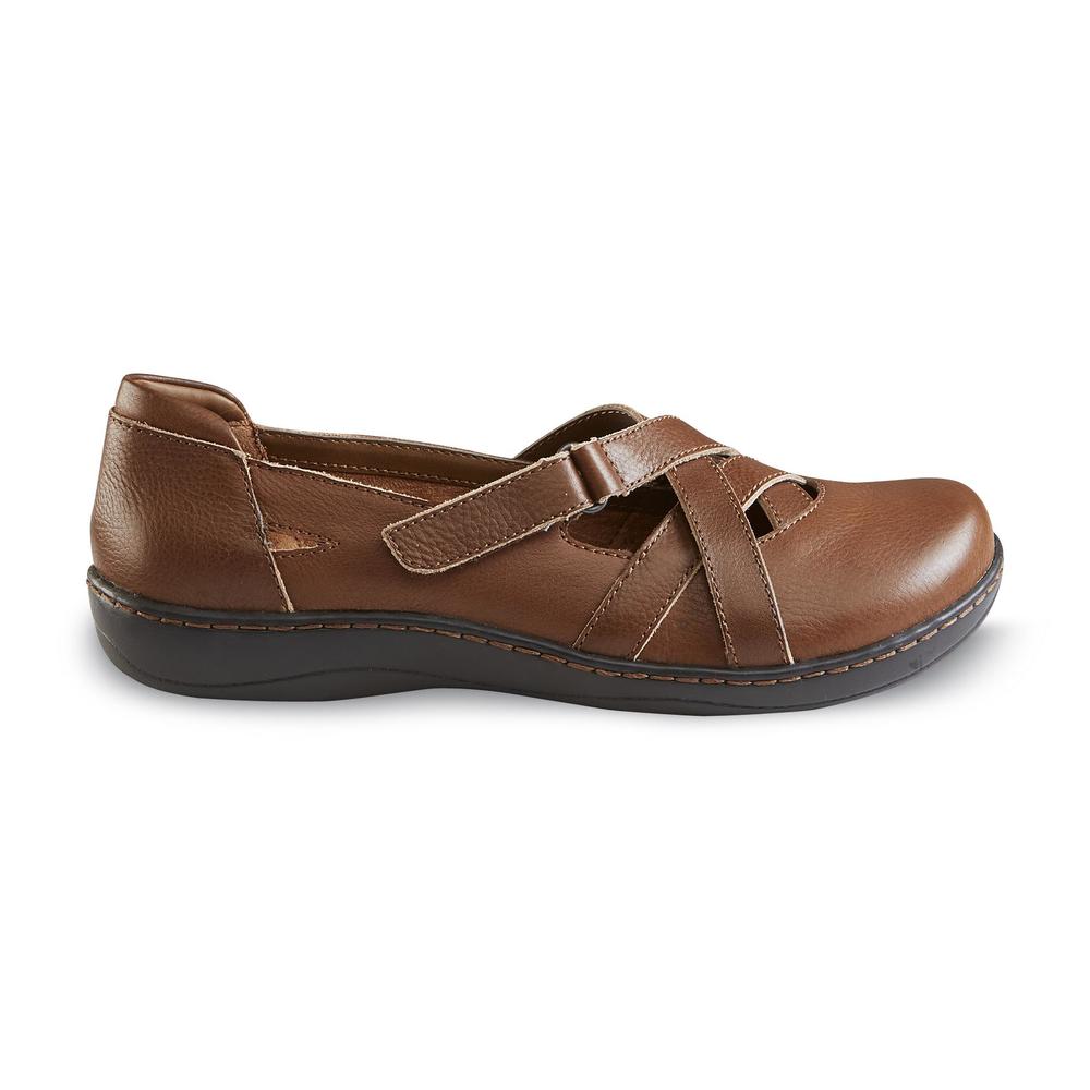 I Love Comfort Women's Leather Brisa Brown Mary Jane Clog