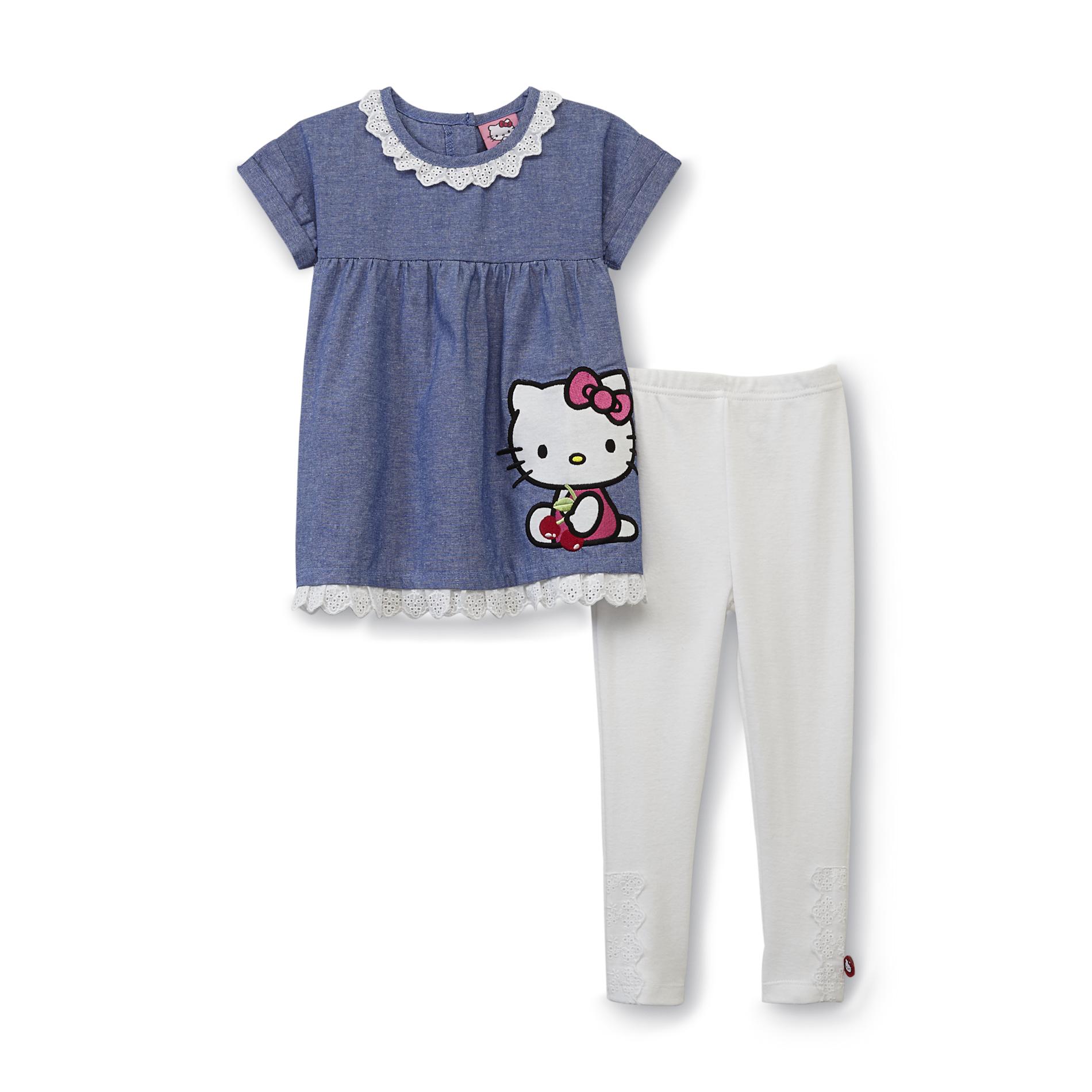 Hello Kitty Infant & Toddler Girl's Chambray Tunic & Leggings - Cherries