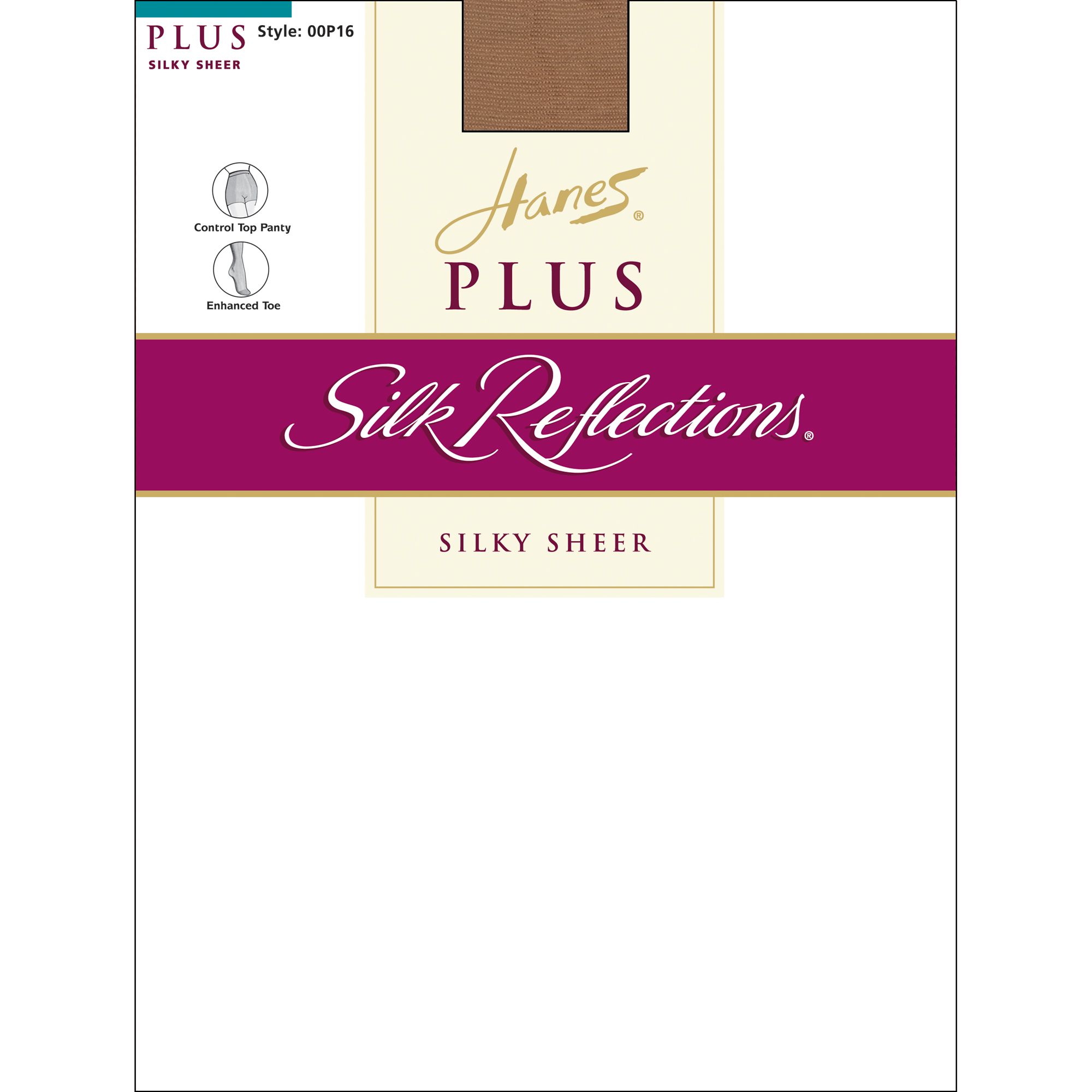 Hanes Silk Reflections Pantyhose Control Top Enhanced Toe - Extended Sizes