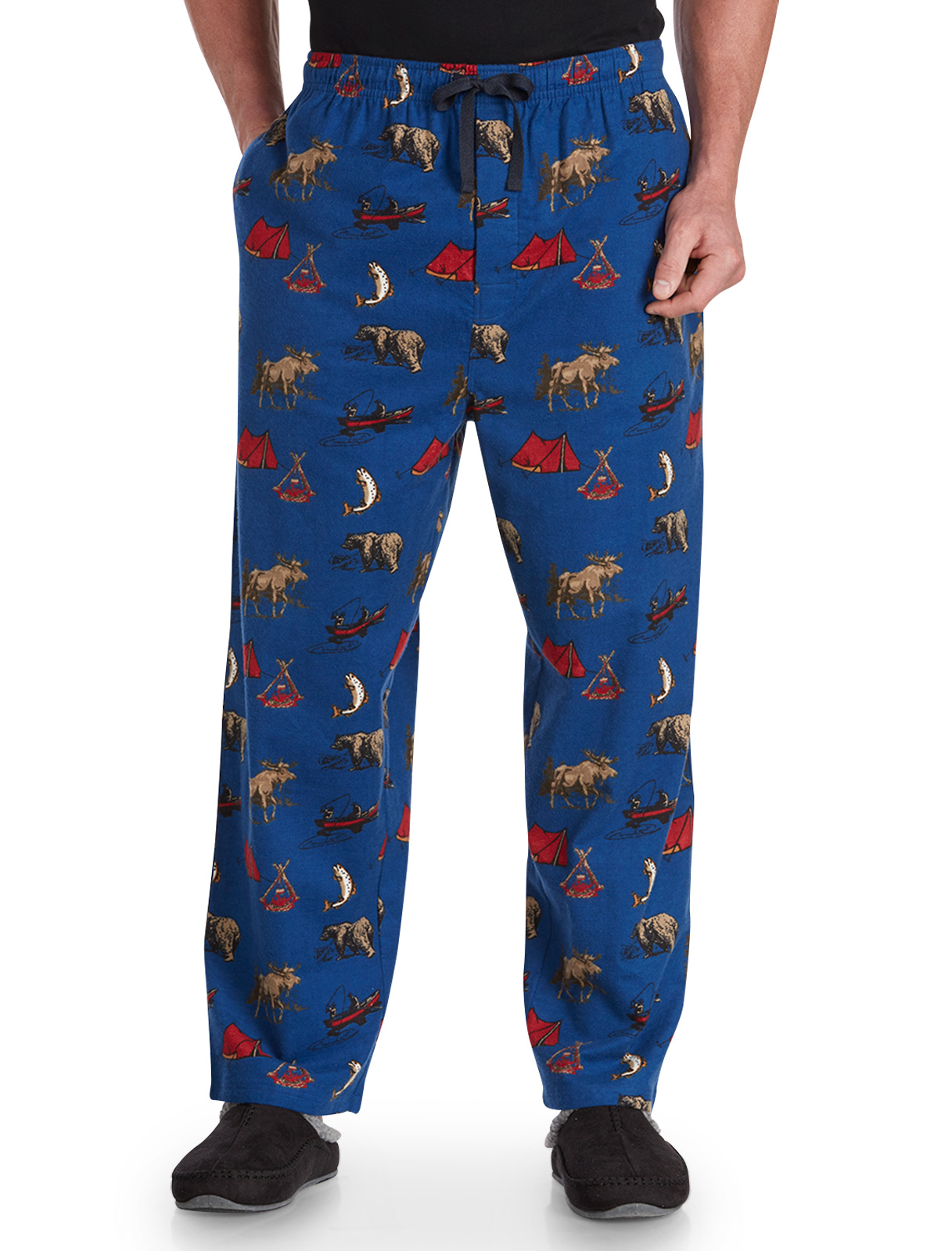 Harbor Bay Men's Big and Tall Camping Print Flannel Lounge Pants ...