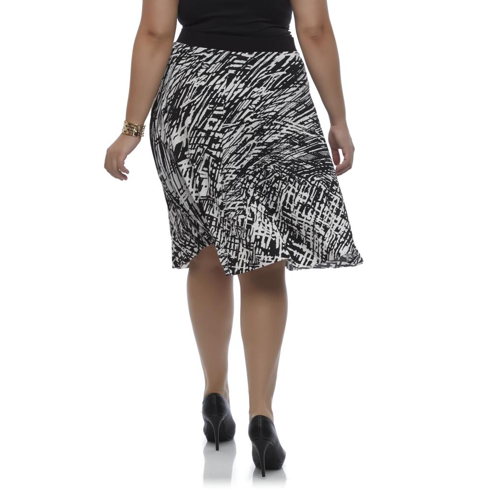 Covington Women's Plus Pleated Skirt - Geometric