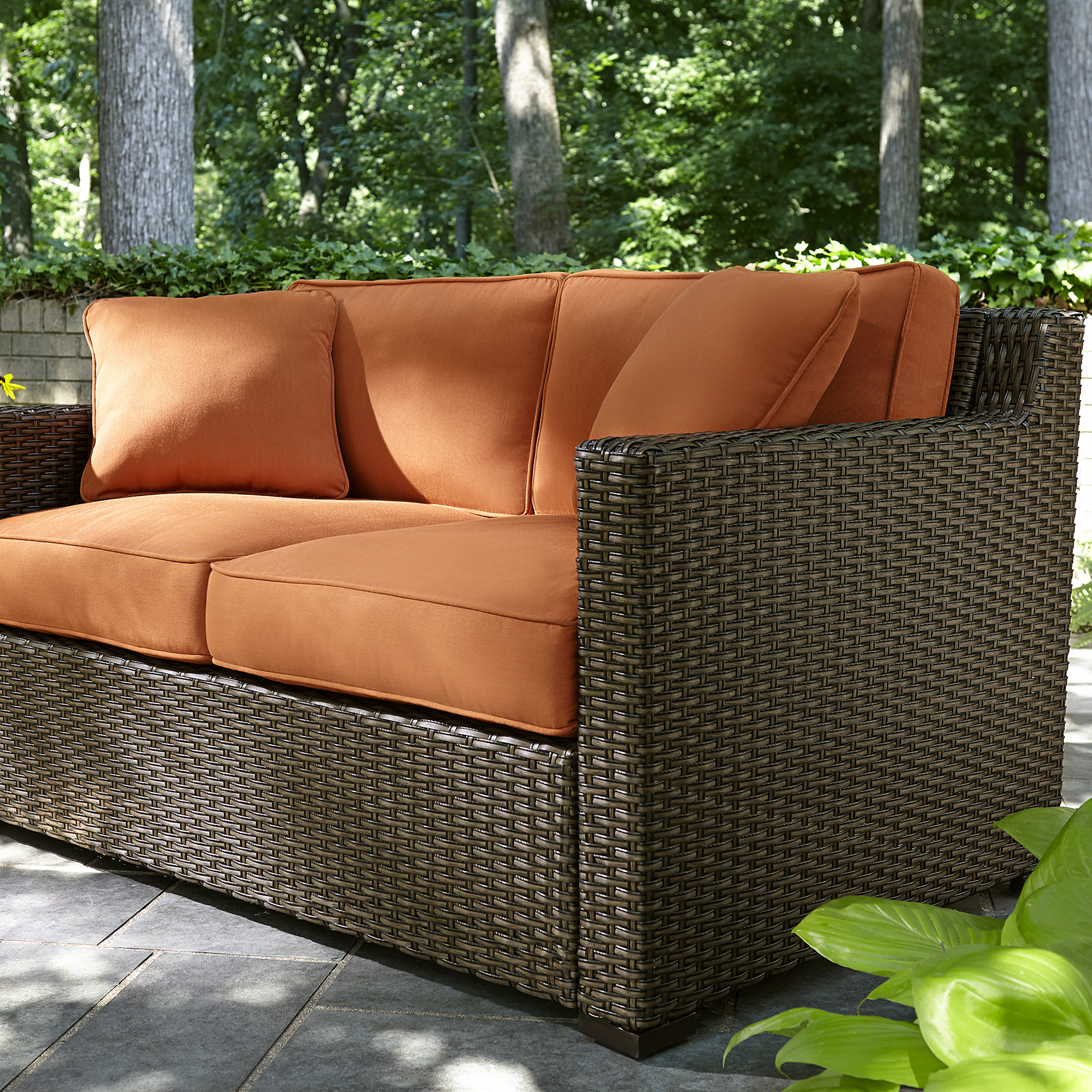 Agio International Bhh01805 Moore Haven Woven Loveseat Rust American Freight Sears Outlet