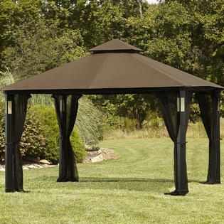 Grand Resort 10 X 12 Lighted Gazebo With Integrated Speaker Limited Availability Outdoor Living Gazebos Canopies Pergolas Gazebos