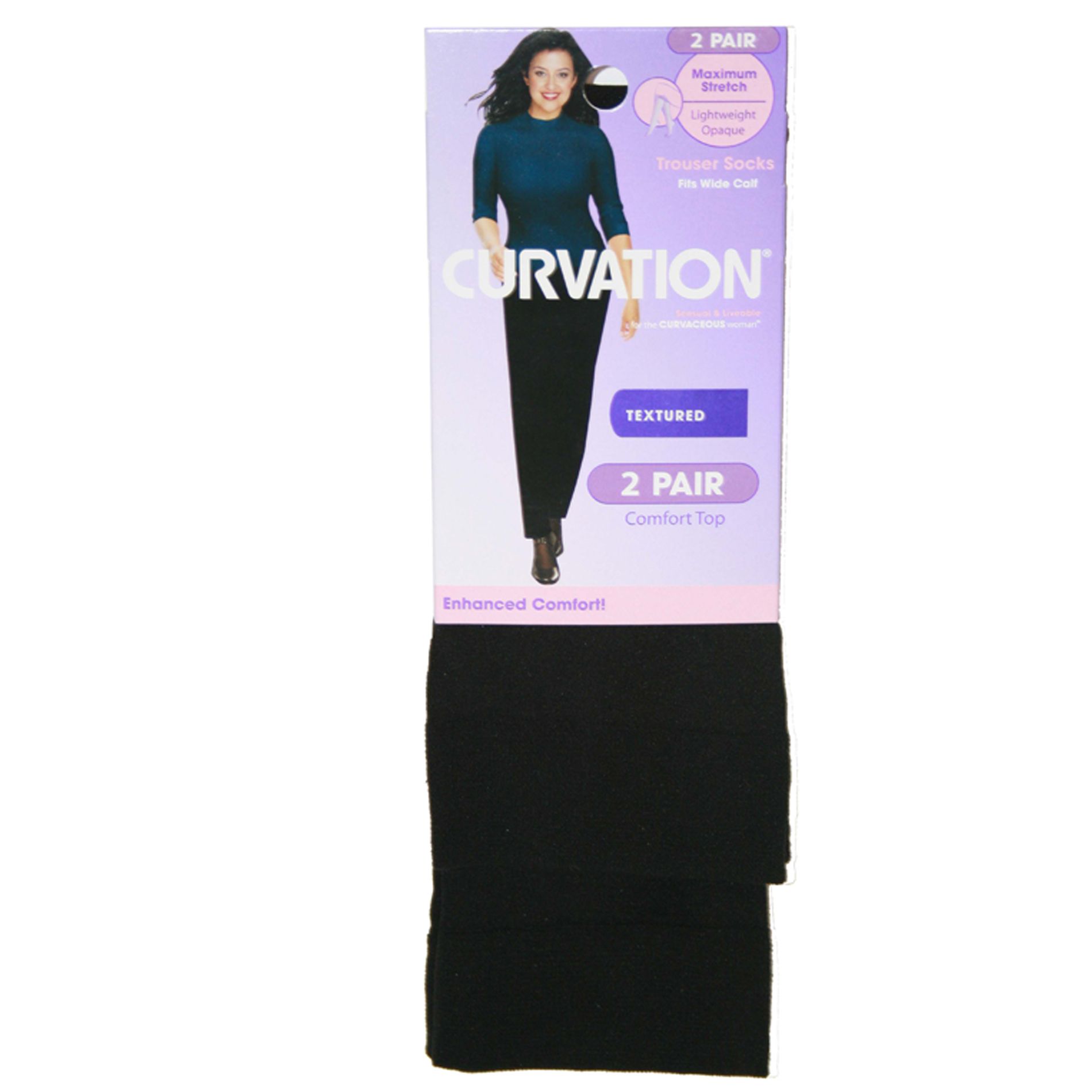 Curvation Women&#39;s Plus 2 Pair Stretch Trouser Socks