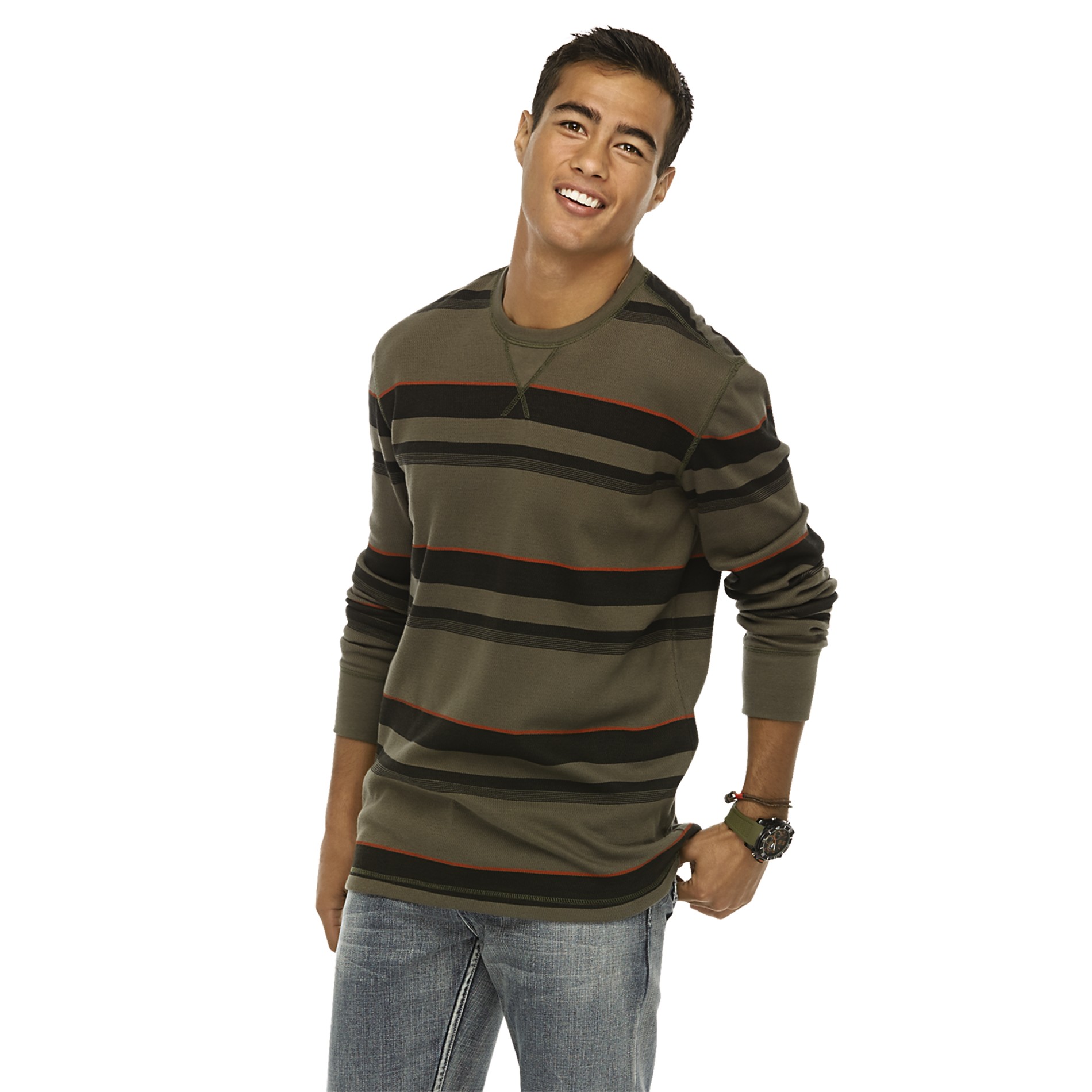 Route 66 Men's Thermal Shirt - Striped