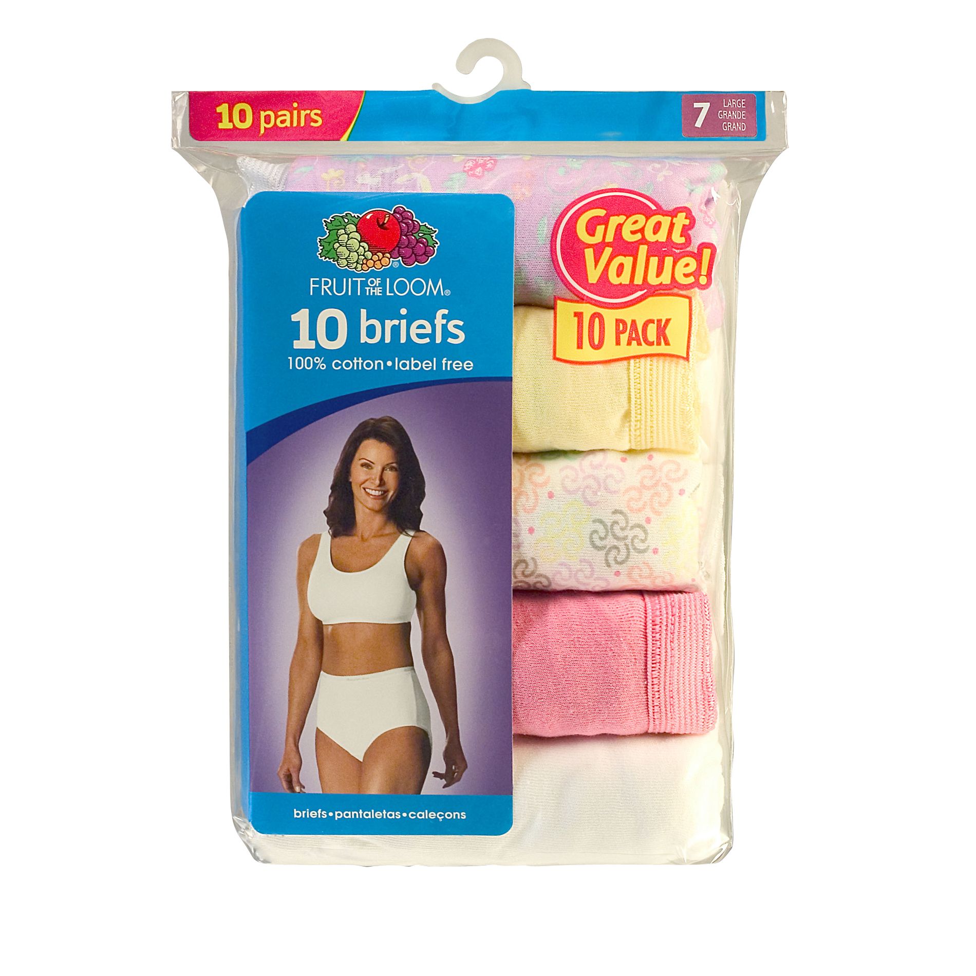Fruit of the Loom Women&#39;s 10 Pack Cotton Briefs - Online Exclusive