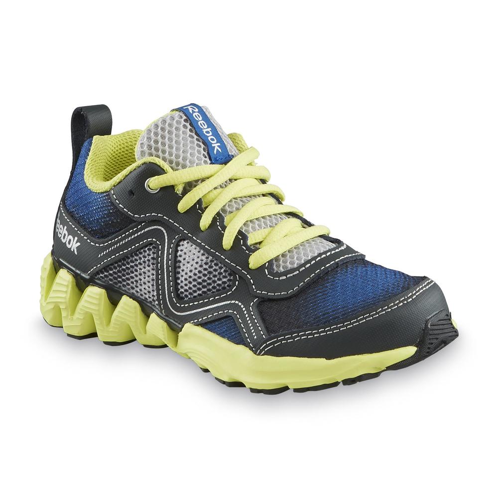 Reebok Boy's Zigkick Wild Blue/Gray/Yellow Running Shoe