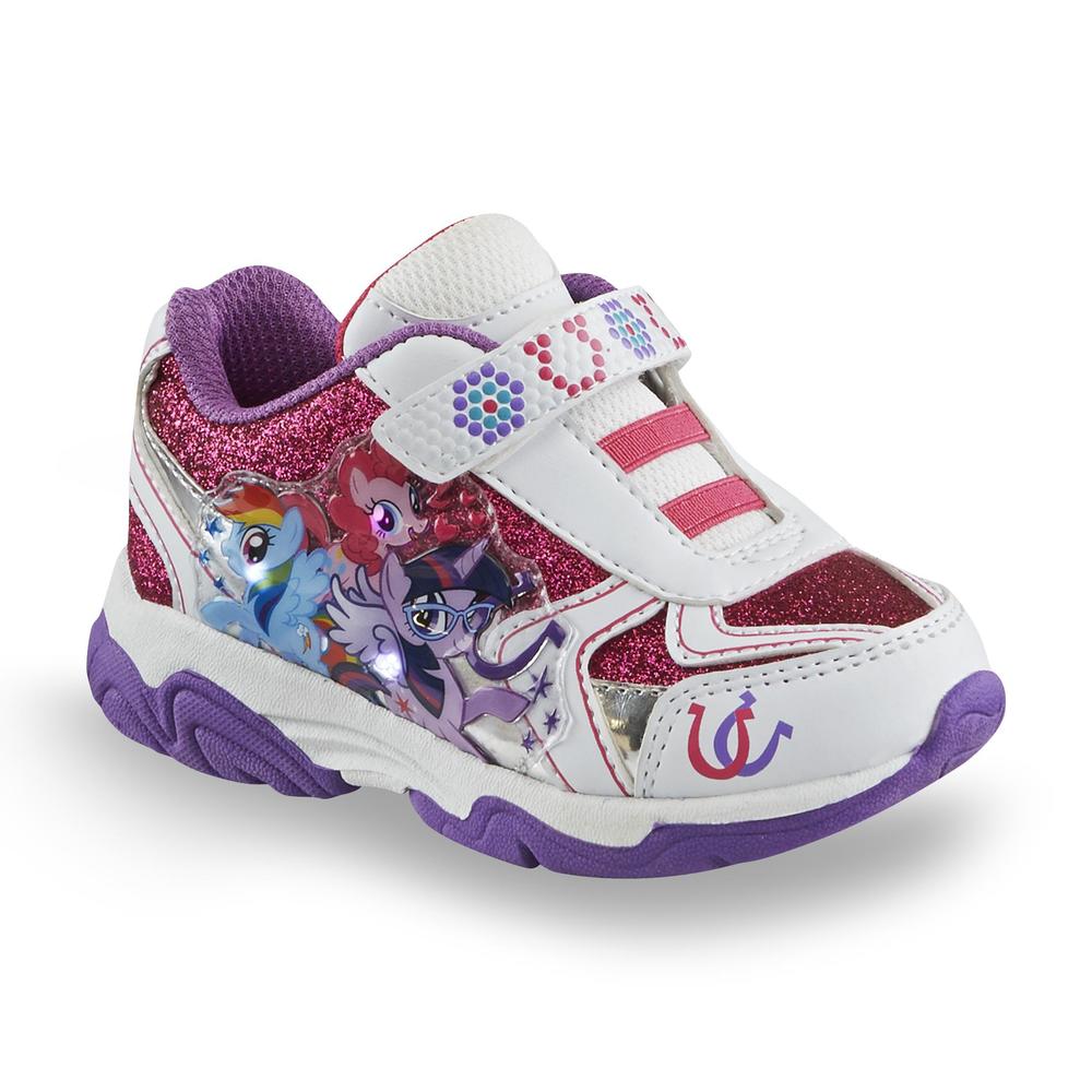 Hasbro My Little Pony Toddler Girl's White/Purple Glittered Light-Up Sneaker
