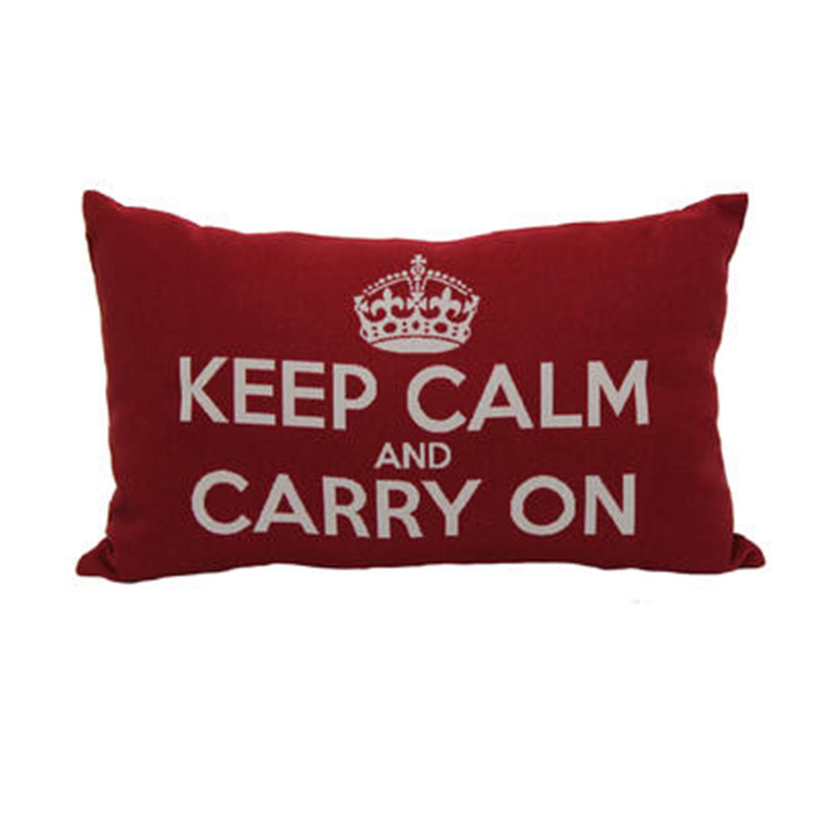 Keep Calm and Carry On Oblong Word Pillow