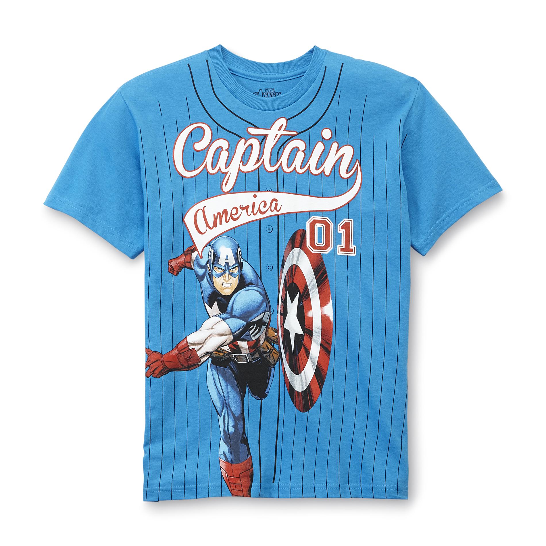 Marvel Captain America Boy's Baseball T-Shirt