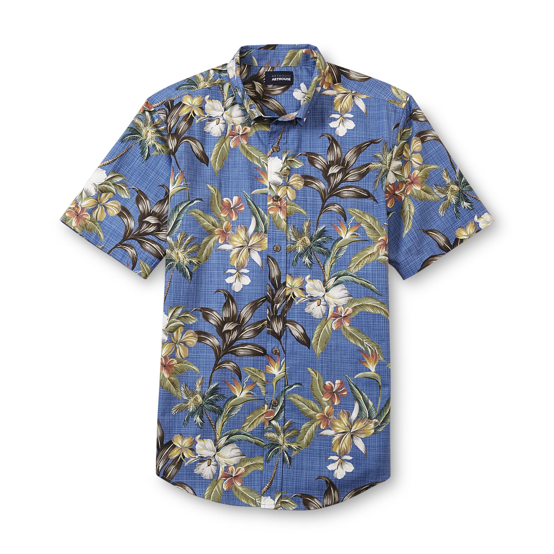 Basic Editions Men's Short-Sleeve Casual Shirt - Floral