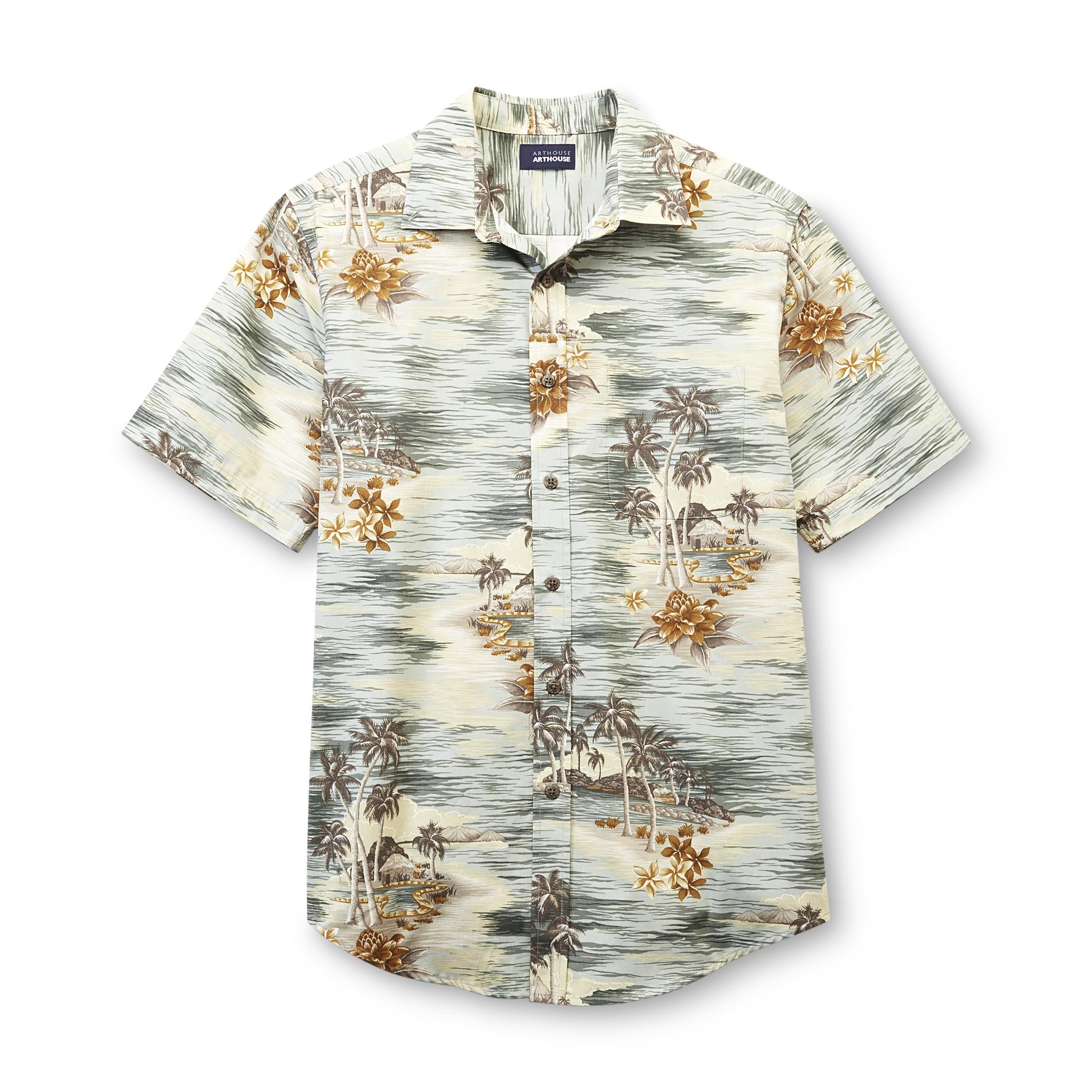Basic Editions Men's Short-Sleeve Casual Shirt - Tropical Island
