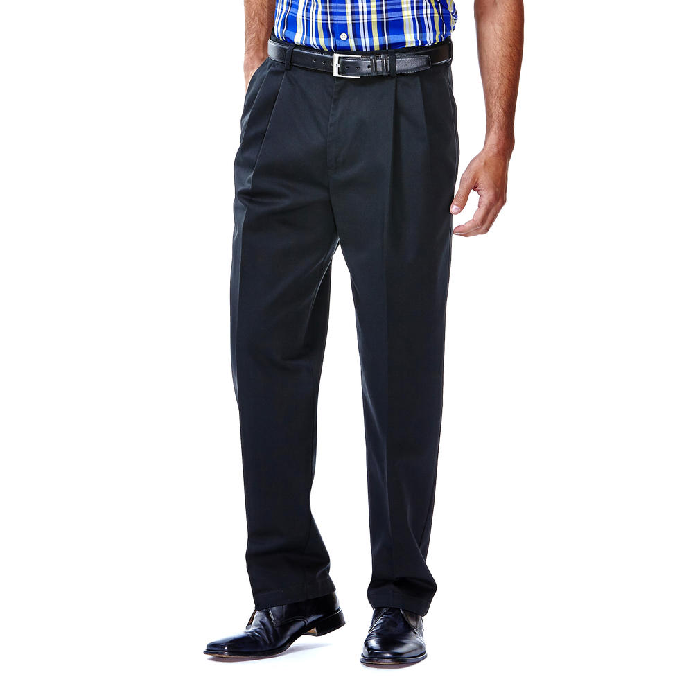 Haggar Men&#8217;s Pants Casual Pleated Graphite - Big & Tall