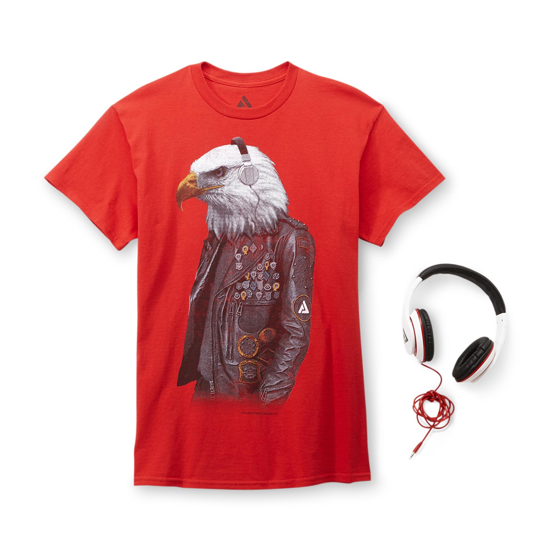 GWP SPORTS Men's Graphic T-Shirt with Headphones
