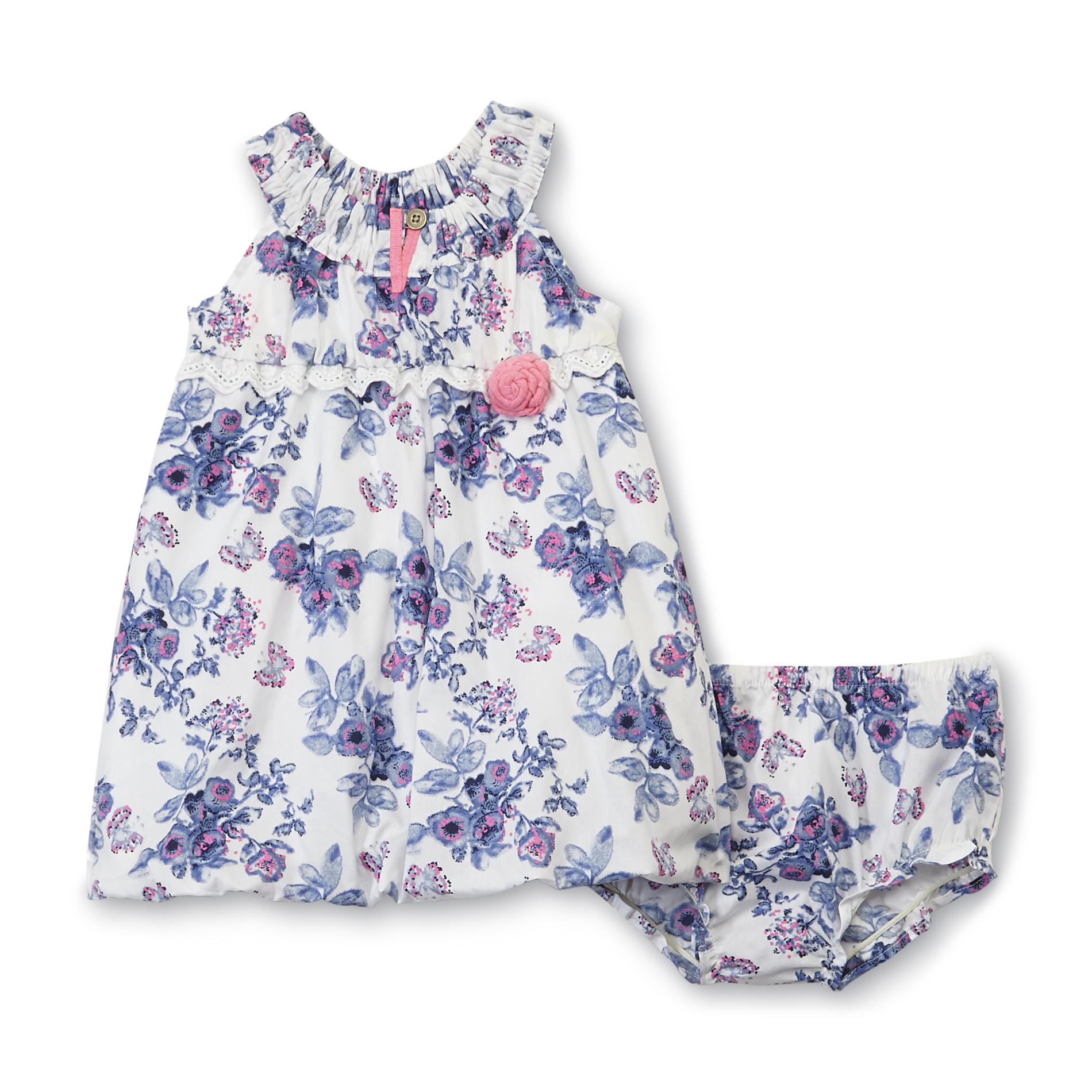 Route 66 Baby Infant Girl's Bubble Dress & Diaper Cover - Floral
