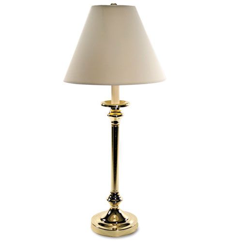 Ledu Candlestick Lamp, Brass-Plated, Mushroom Shade