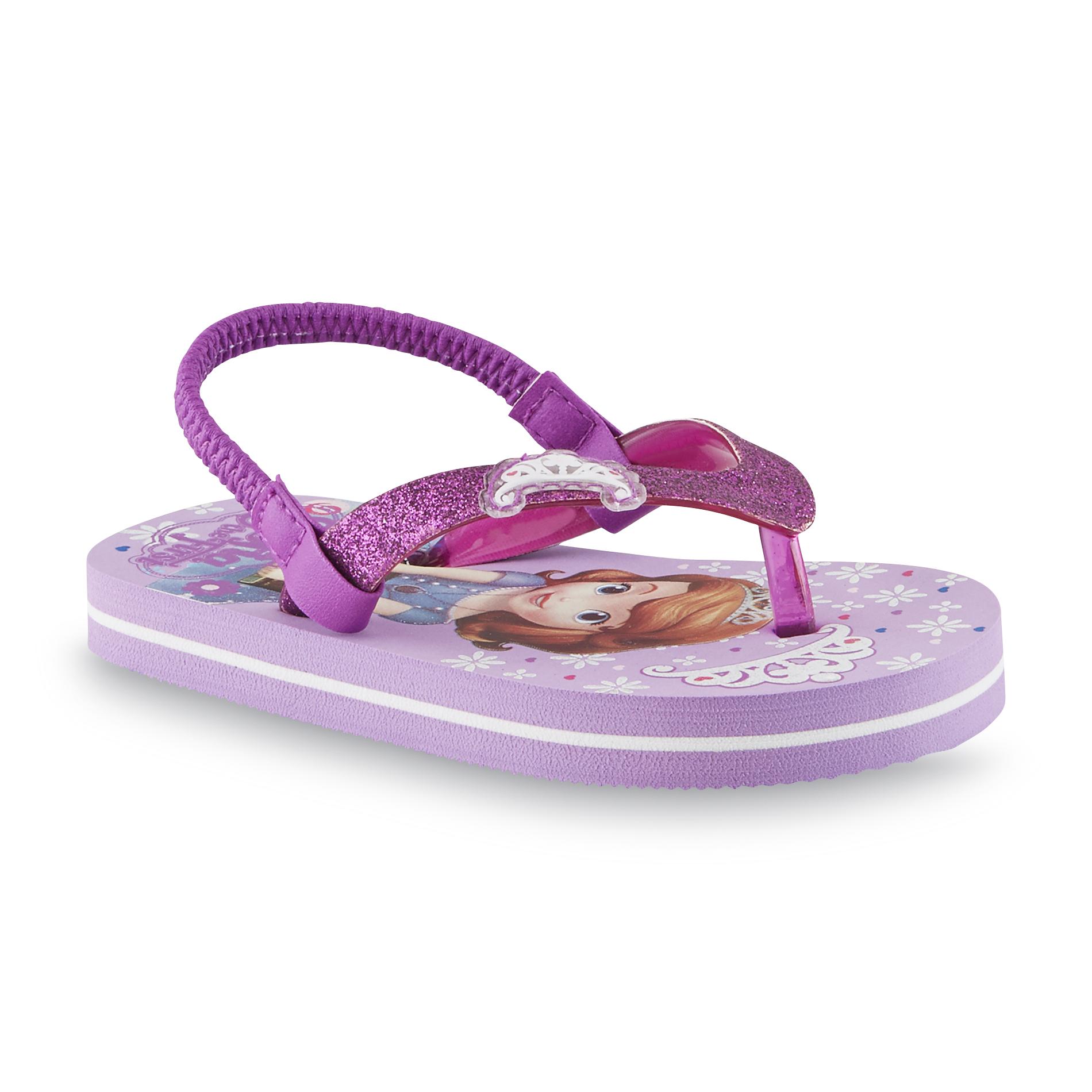 Disney Toddler Girl's Sofia Purple/White Slingback Flip-Flop