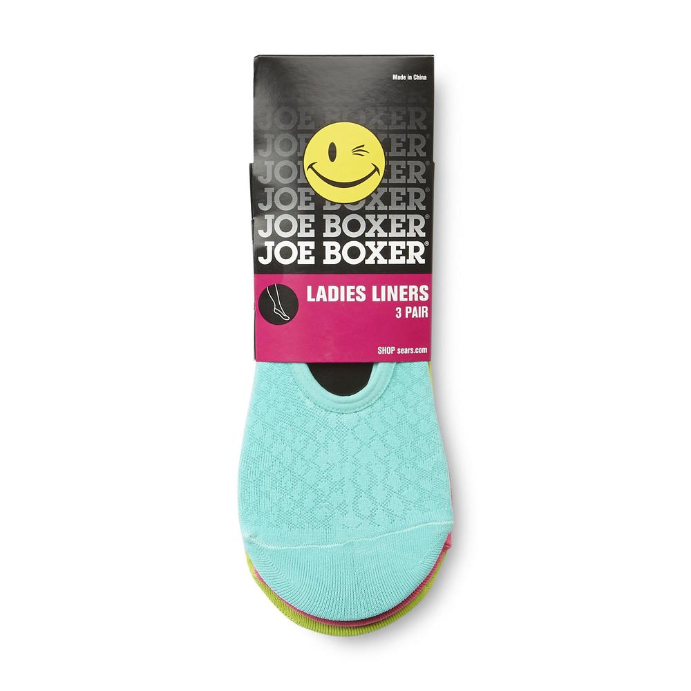 Joe Boxer Women's 3-Pairs No-Show Sock Liners