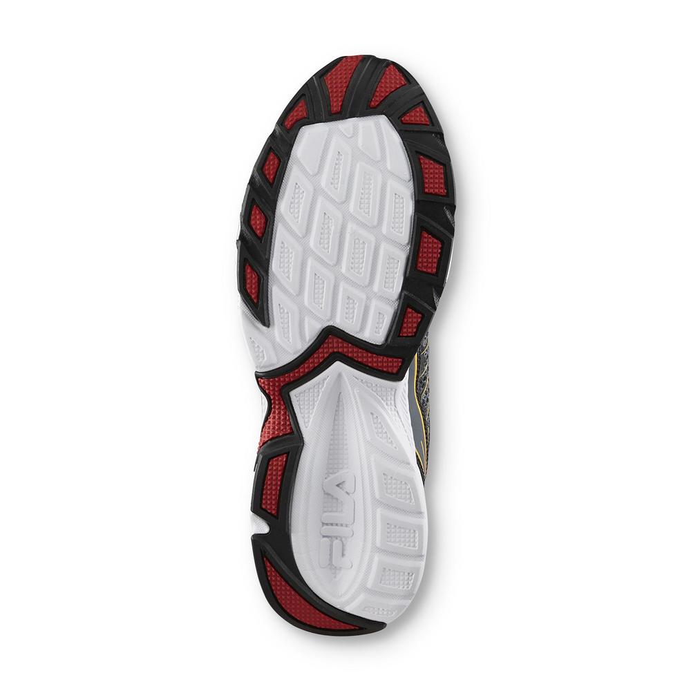 Fila Men's Tempo Gray/Black/Red Mesh Athletic Shoe