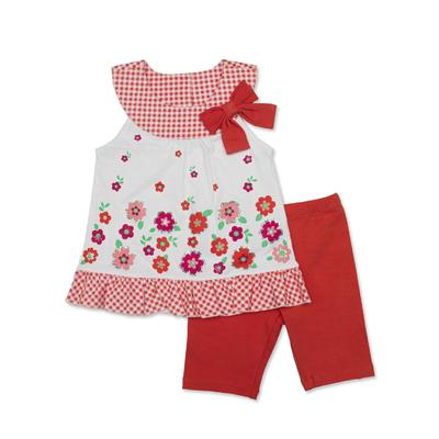 Young Hearts Infant & Toddler Girl's Tunic Top & Leggings - Floral Gingham