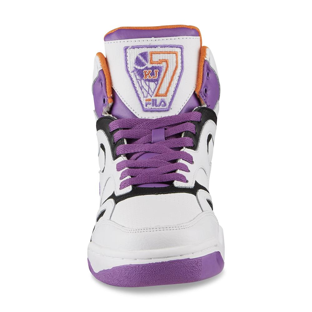 Fila Men's KJ7 White/Black/Neon Orange/Purple Basketball Shoe