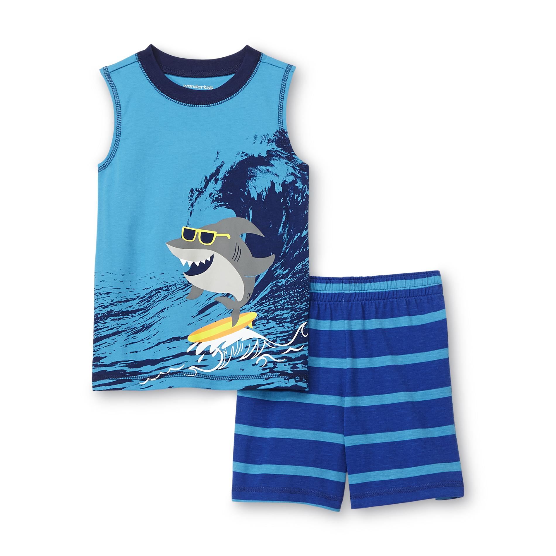 WonderKids Infant and Toddler Boys' Top and Shorts - Surf Shark