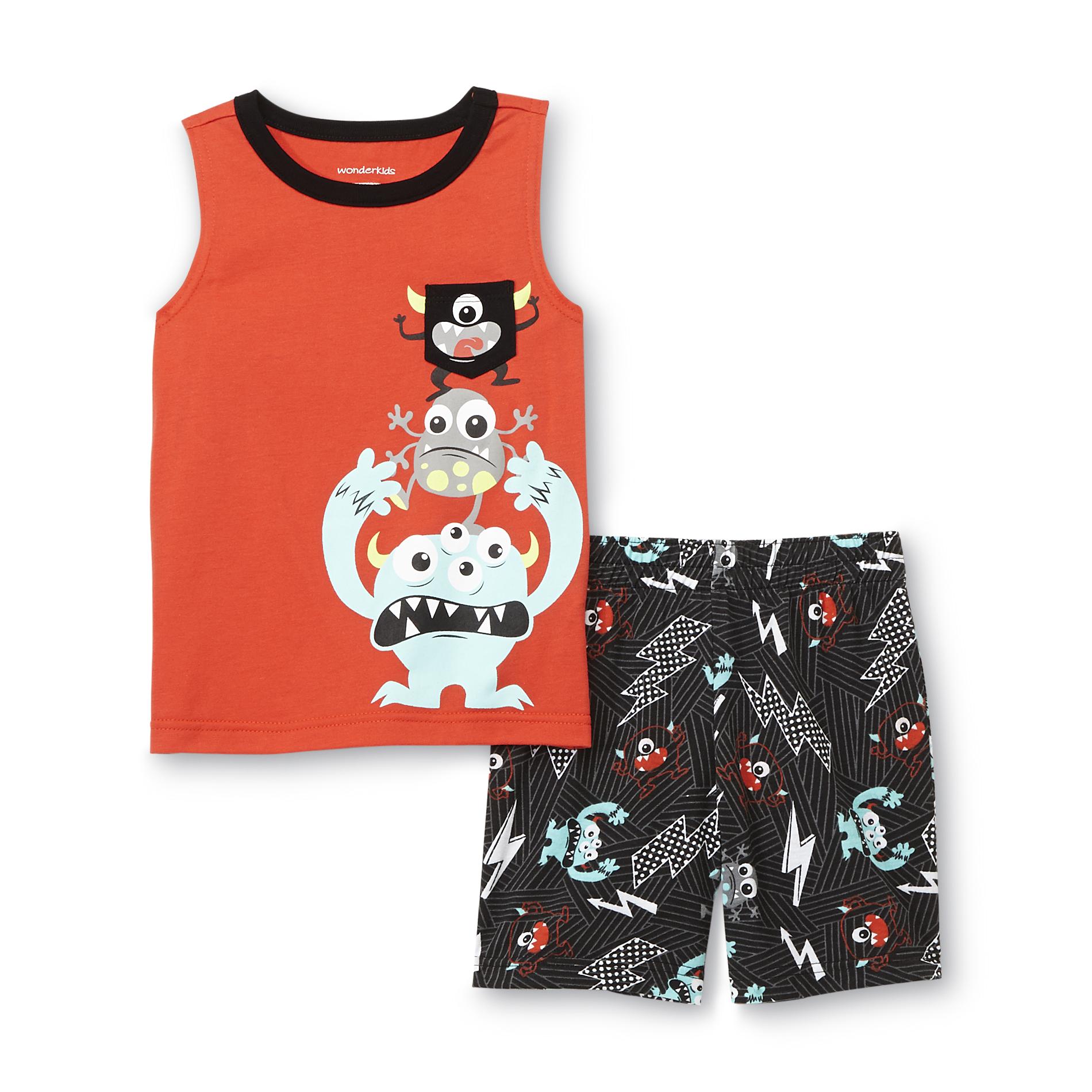 WonderKids Infant & Toddler Boy's Graphic Tank Top & Shorts - Monsters
