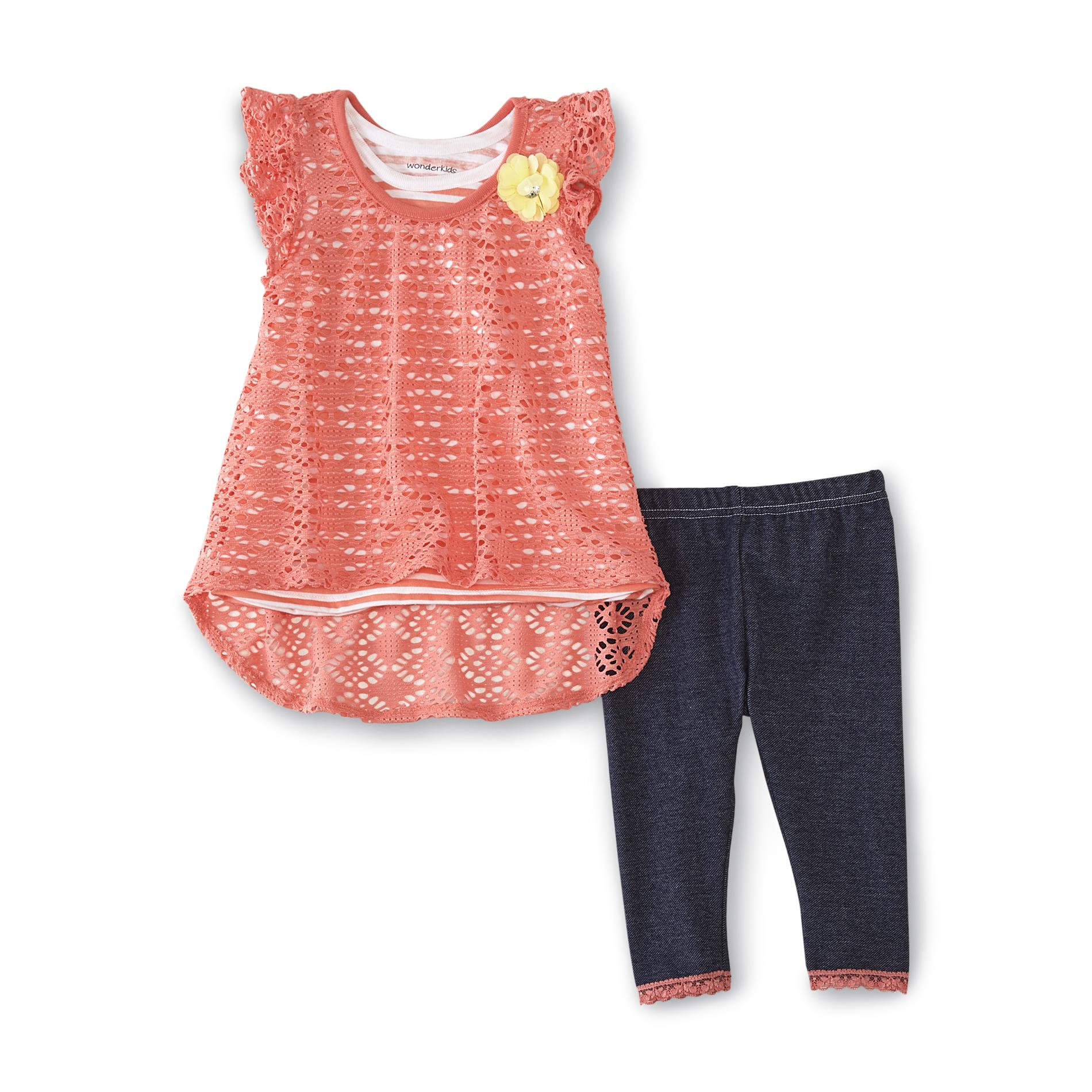 WonderKids Infant & Toddler Girl's Crochet Tunic Top & Leggings