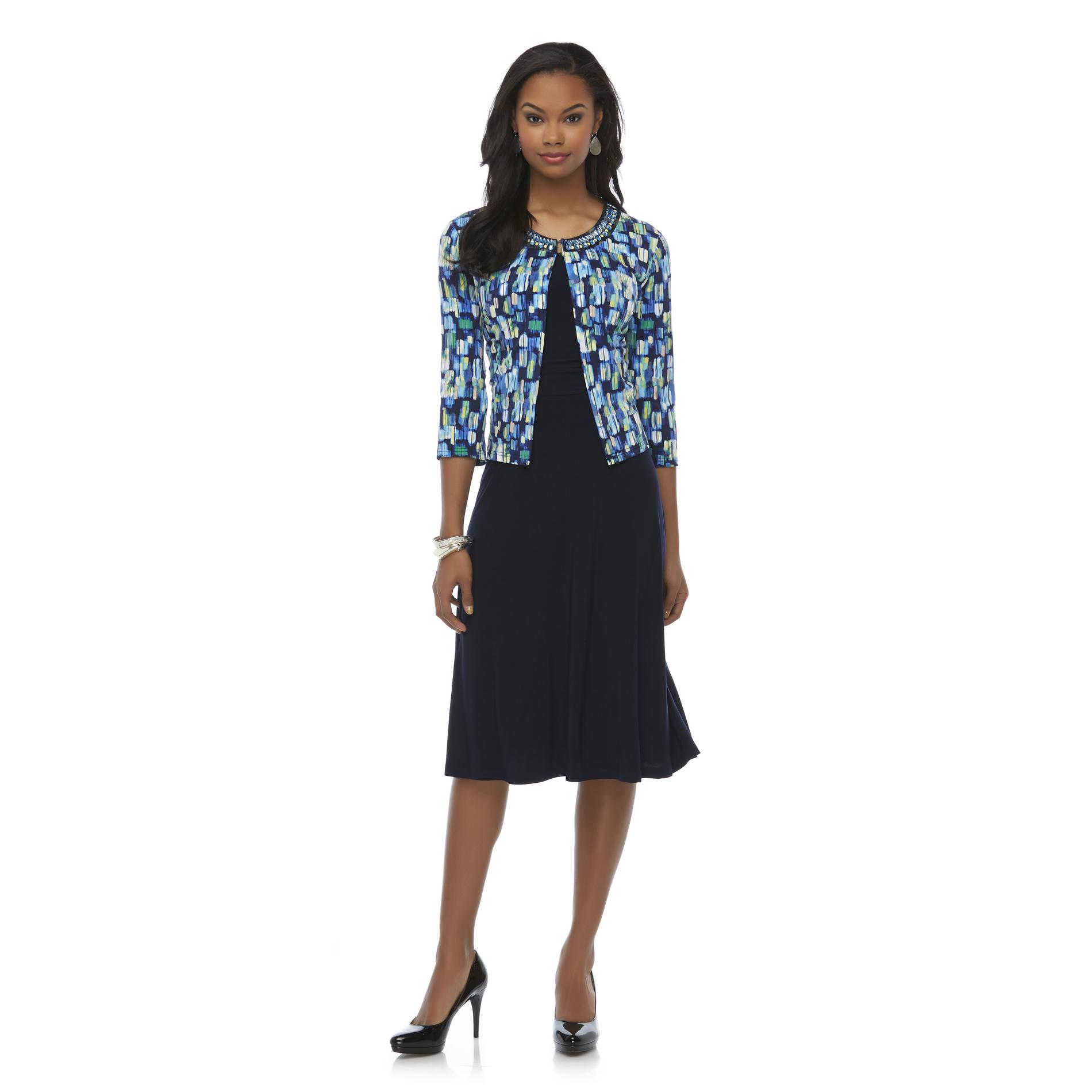 Covington Women's A-Line Dress & Jeweled Jacket - Mosaic