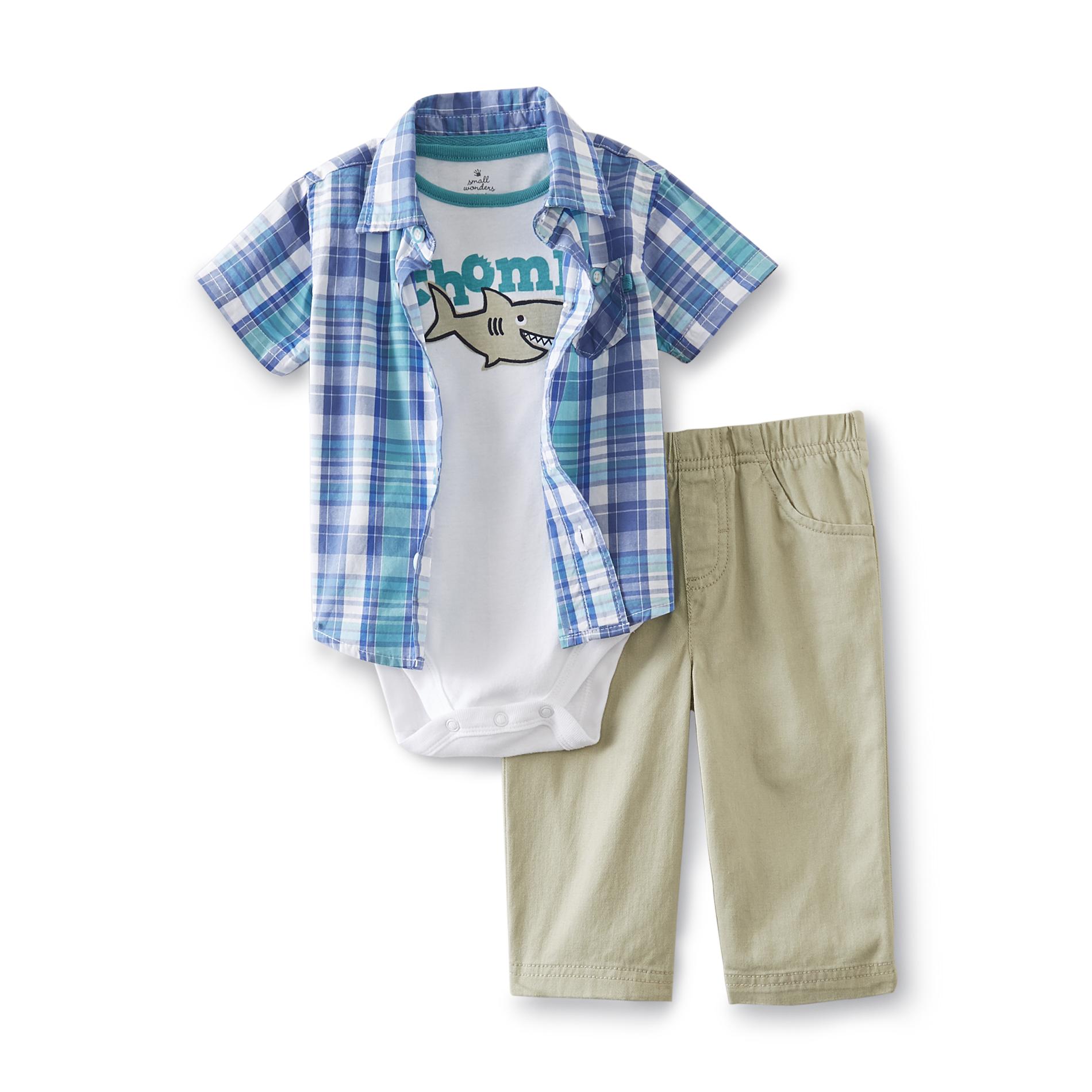 Small Wonders Newborn Boy's Bodysuit  Shirt & Pants - Shark