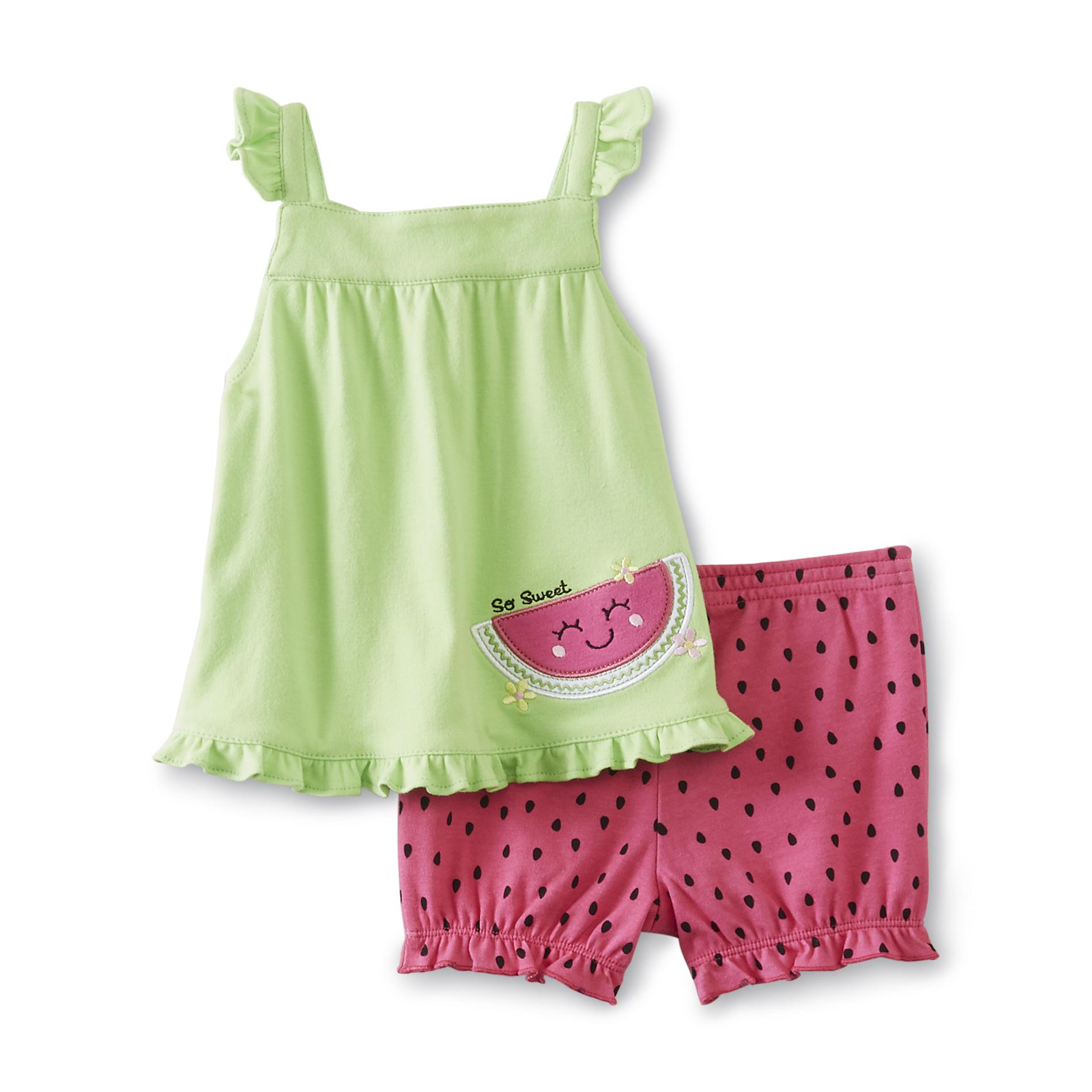 Small Wonders Newborn Girl's Top & Shorts - Watermelon