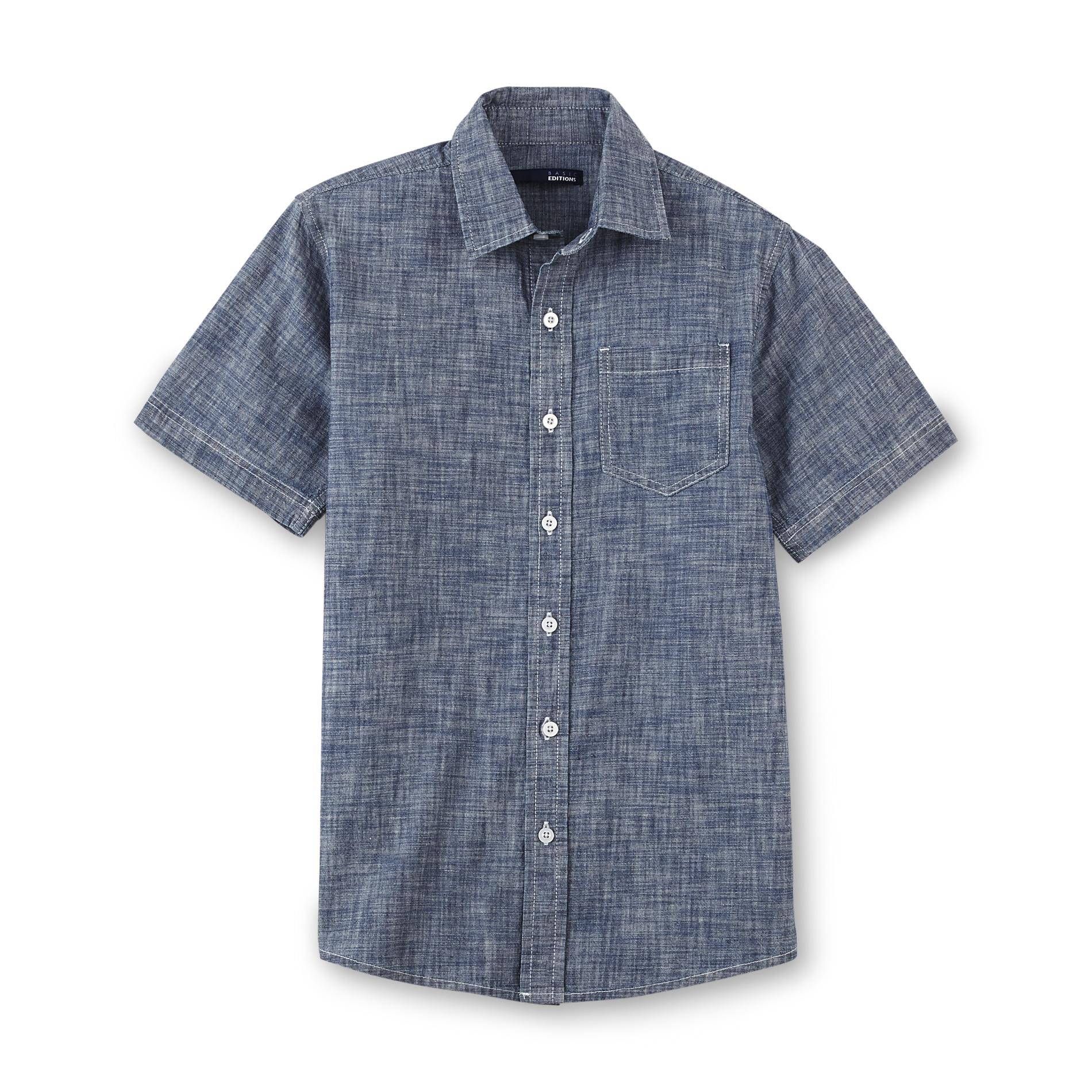 Basic Editions Boy's Short-Sleeve Chambray Shirt