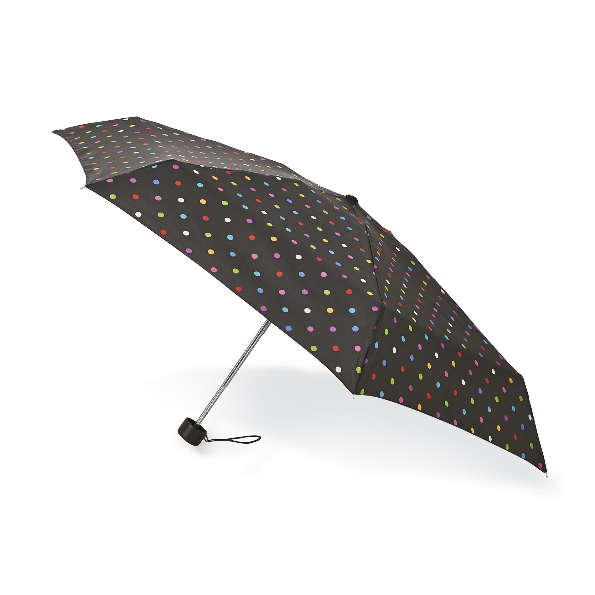 Totes Micromini Manual Umbrella & Case - Dots, Size: Medium Totes Micromini Manual Umbrella & Case - Dots, Size: Medium
