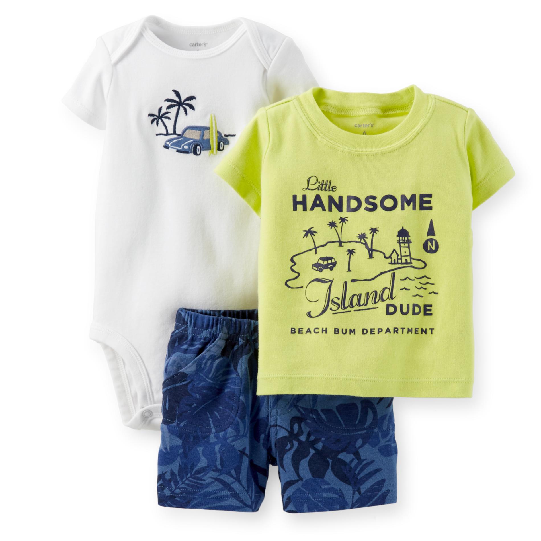 Carter's Newborn & Infant Boy's T-Shirt  Bodysuit & Shorts - Beach